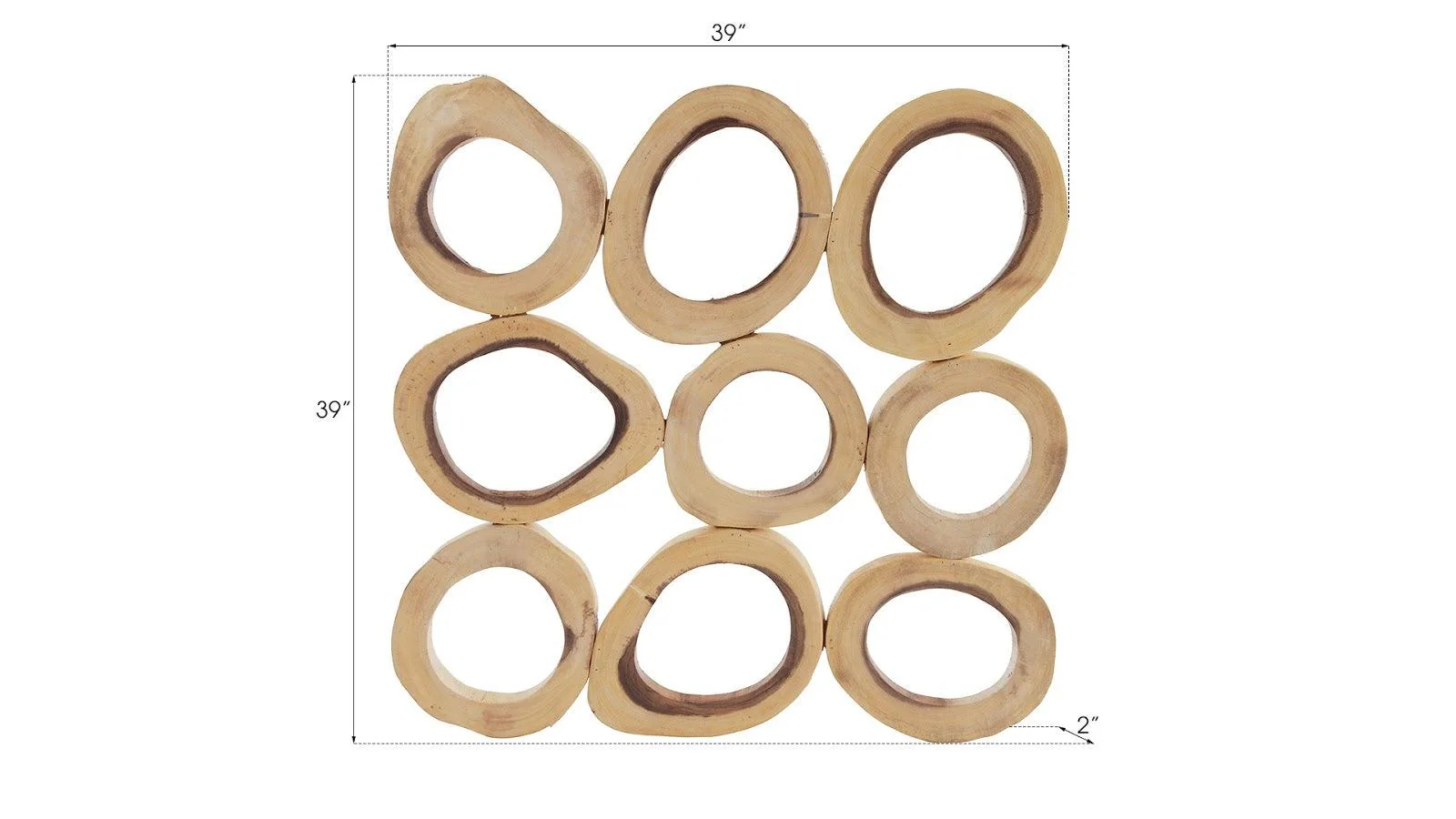 Chuleta Rings Wall Art, Chamcha Wood, Square, SM - Frankwebs