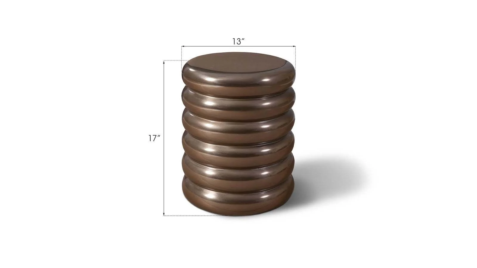 Ribbed Stool, Polished Bronze - Frankwebs
