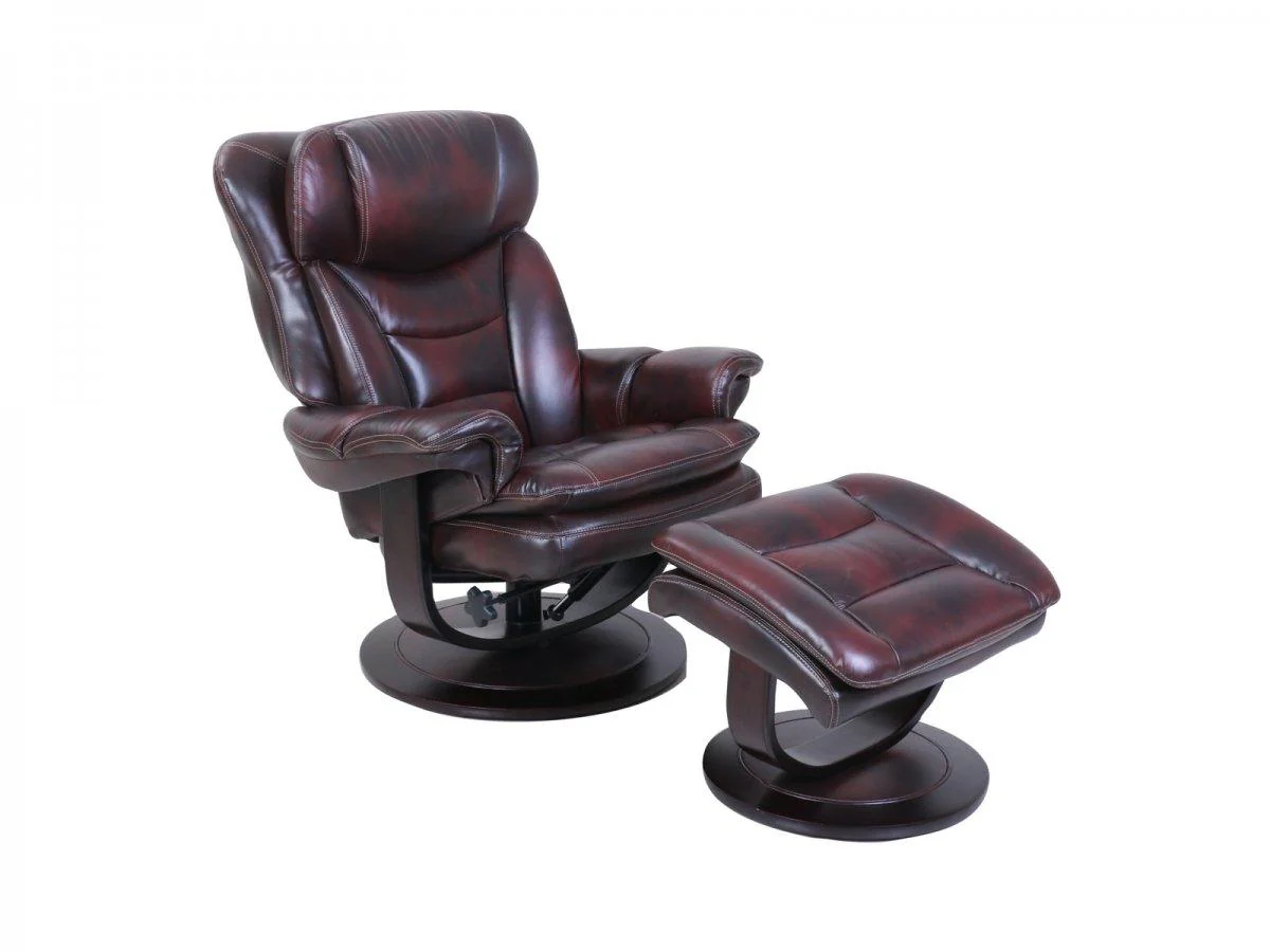 Roscoe Swivel Pedestal Recliner w/Ottoman - Frankwebs