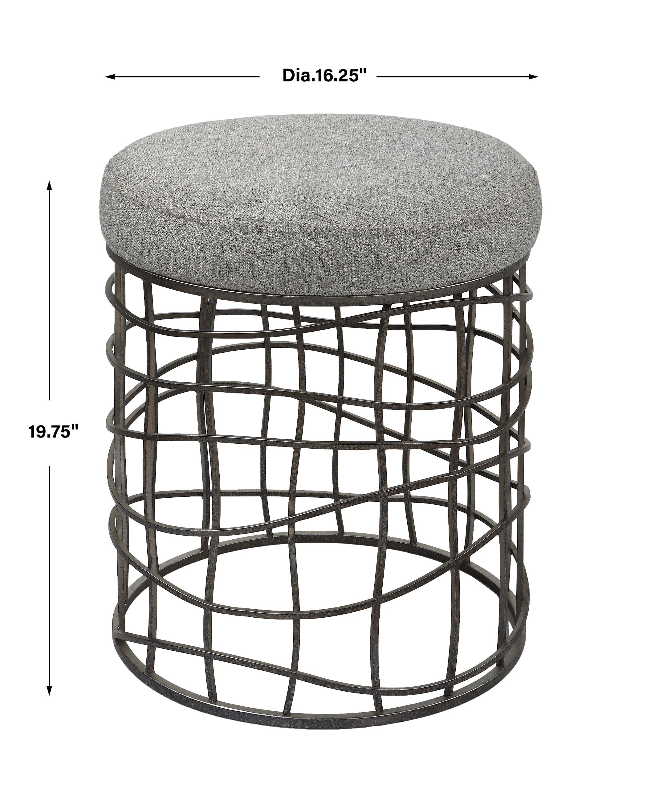 Carnival Iron Round Accent Stool - Frankwebs