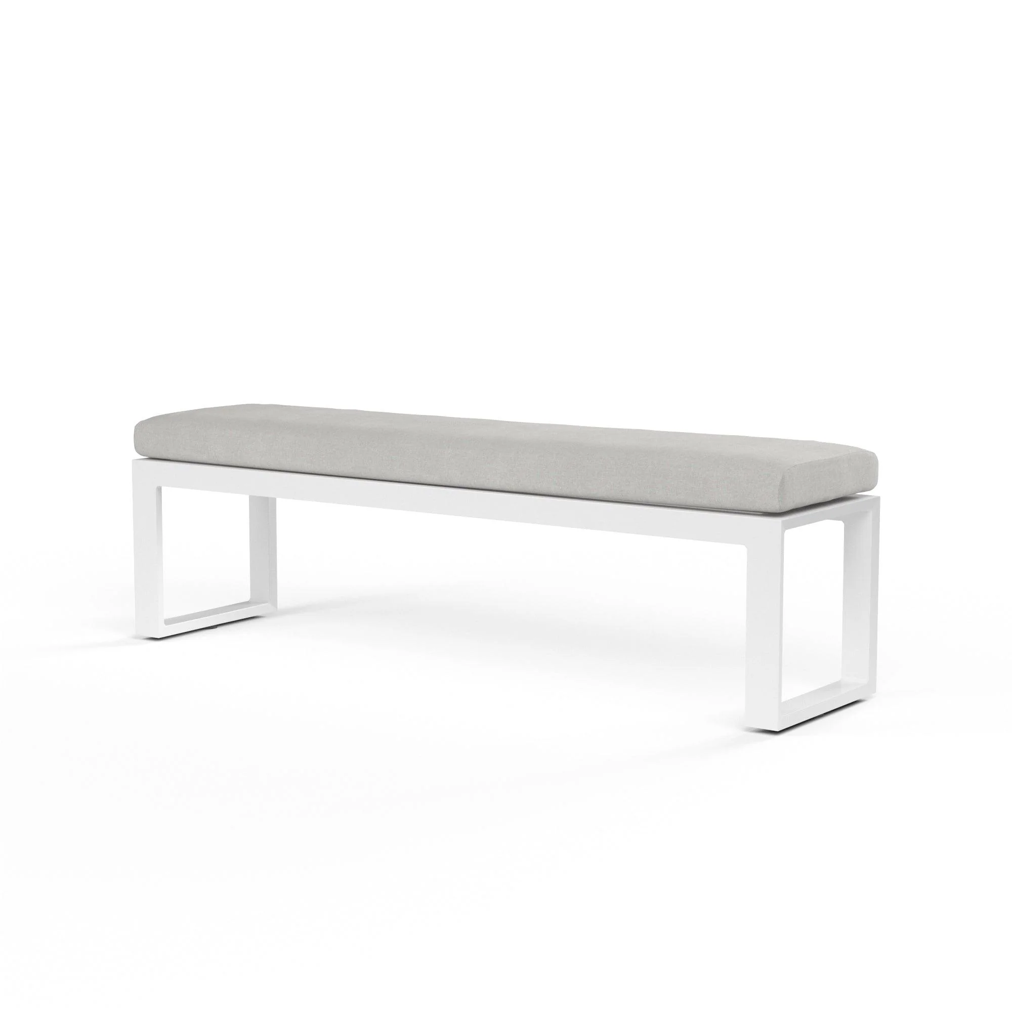 Newport Dining Bench in Cast Silver, No Welt - Frankwebs