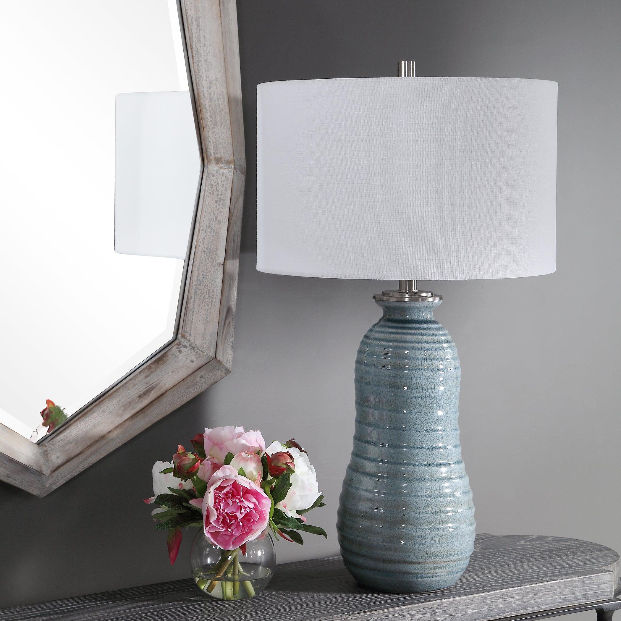 ZAILA LIGHT BLUE TABLE LAMP - Frankwebs