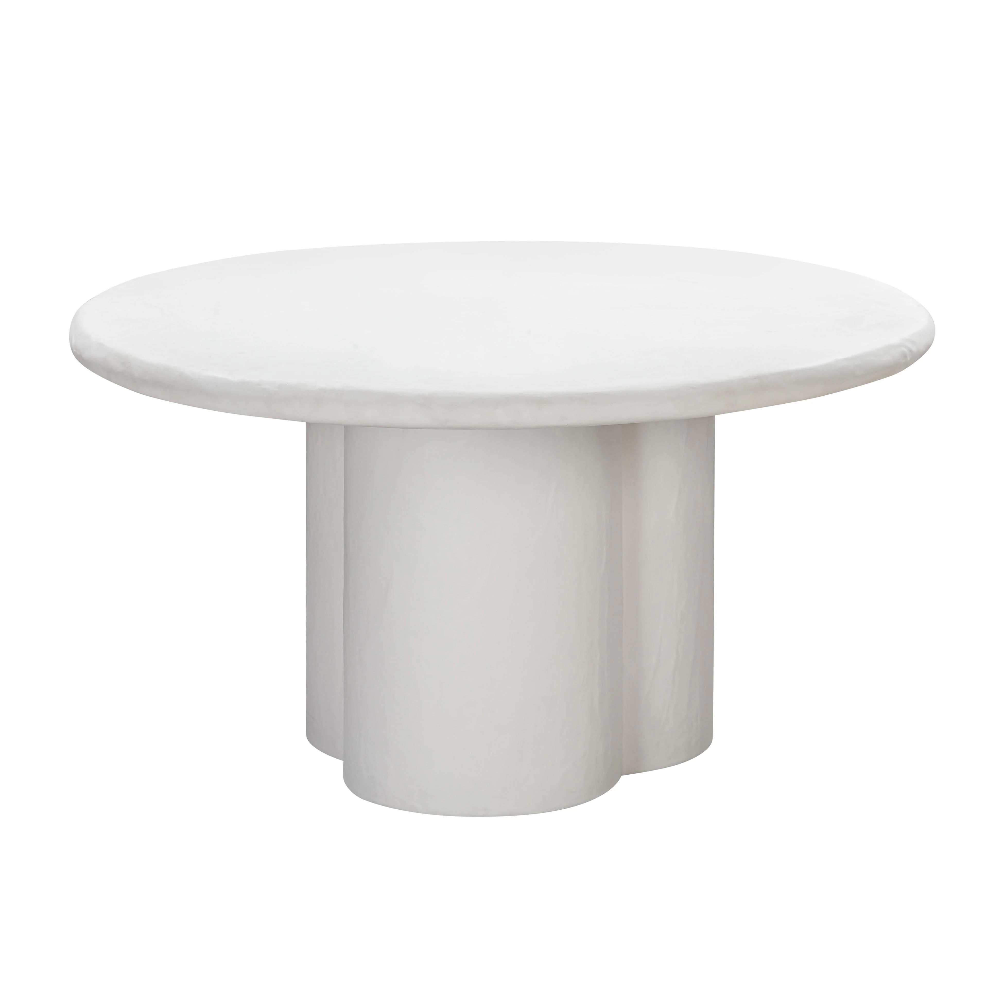 Elika White Faux Plaster Round Dining Table - Frankwebs