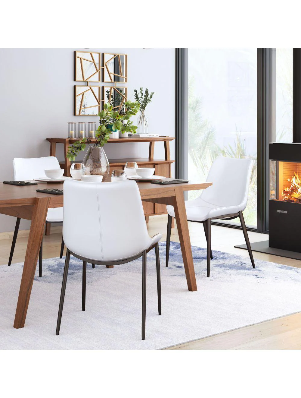 Magnus Dining Chair (Set of 2) White & Walnut - Frankwebs