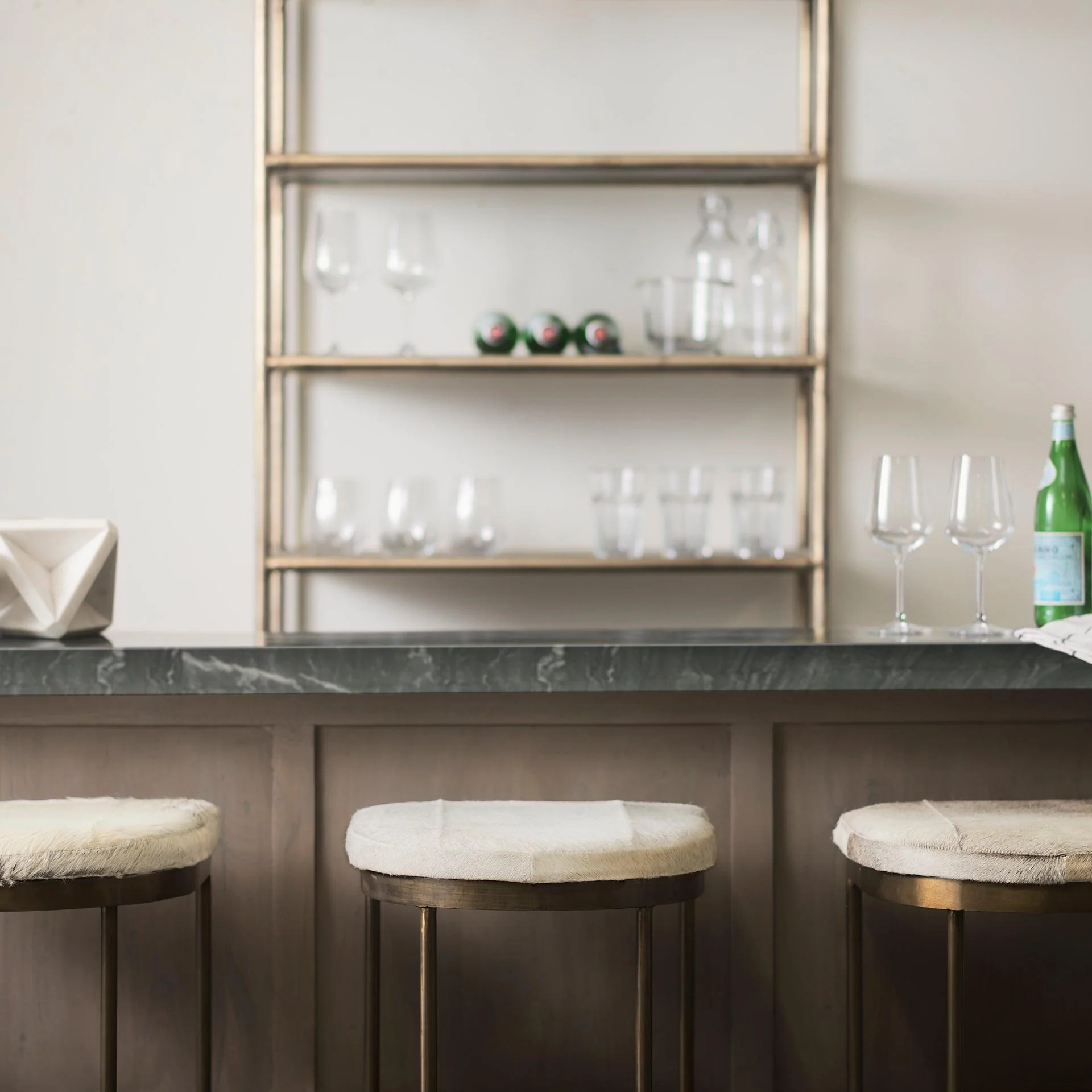 Millie 16.75 X 17.75 X 30 Hair-on-hide Seat W/ Gold Frame Bar Stool - Frankwebs