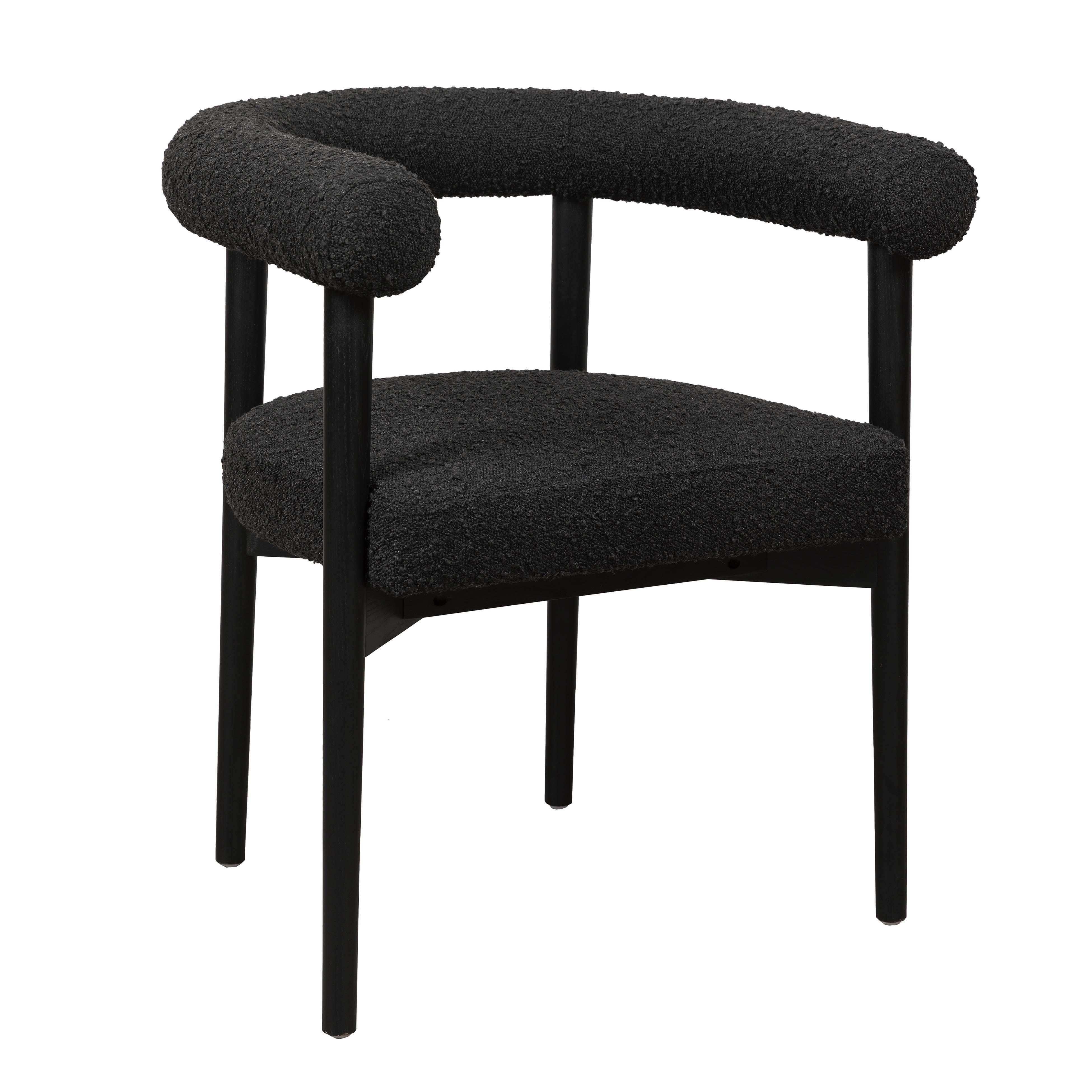 Spara Black Boucle Dining Chair - Frankwebs