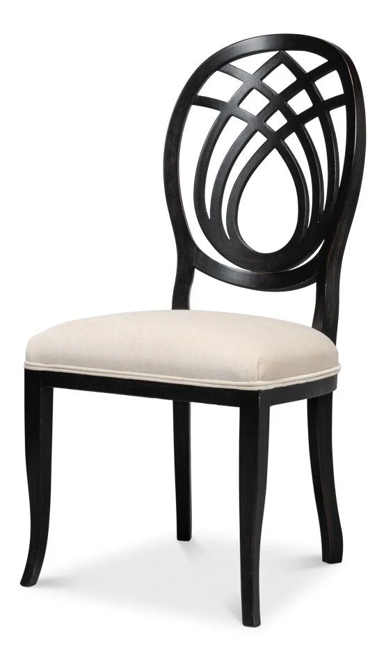 Goccia Side Chair - Nero - Banks Organza - Set of 2 - Frankwebs