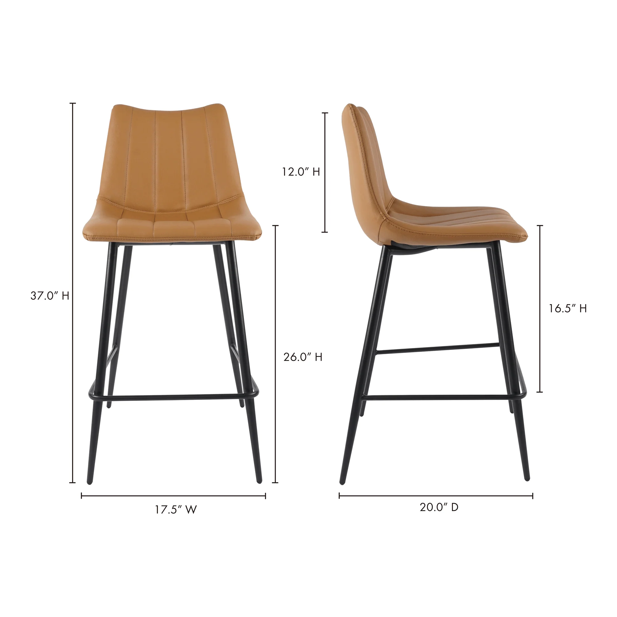 Alibi Counter Stool Tan - Set Of Two - Frankwebs
