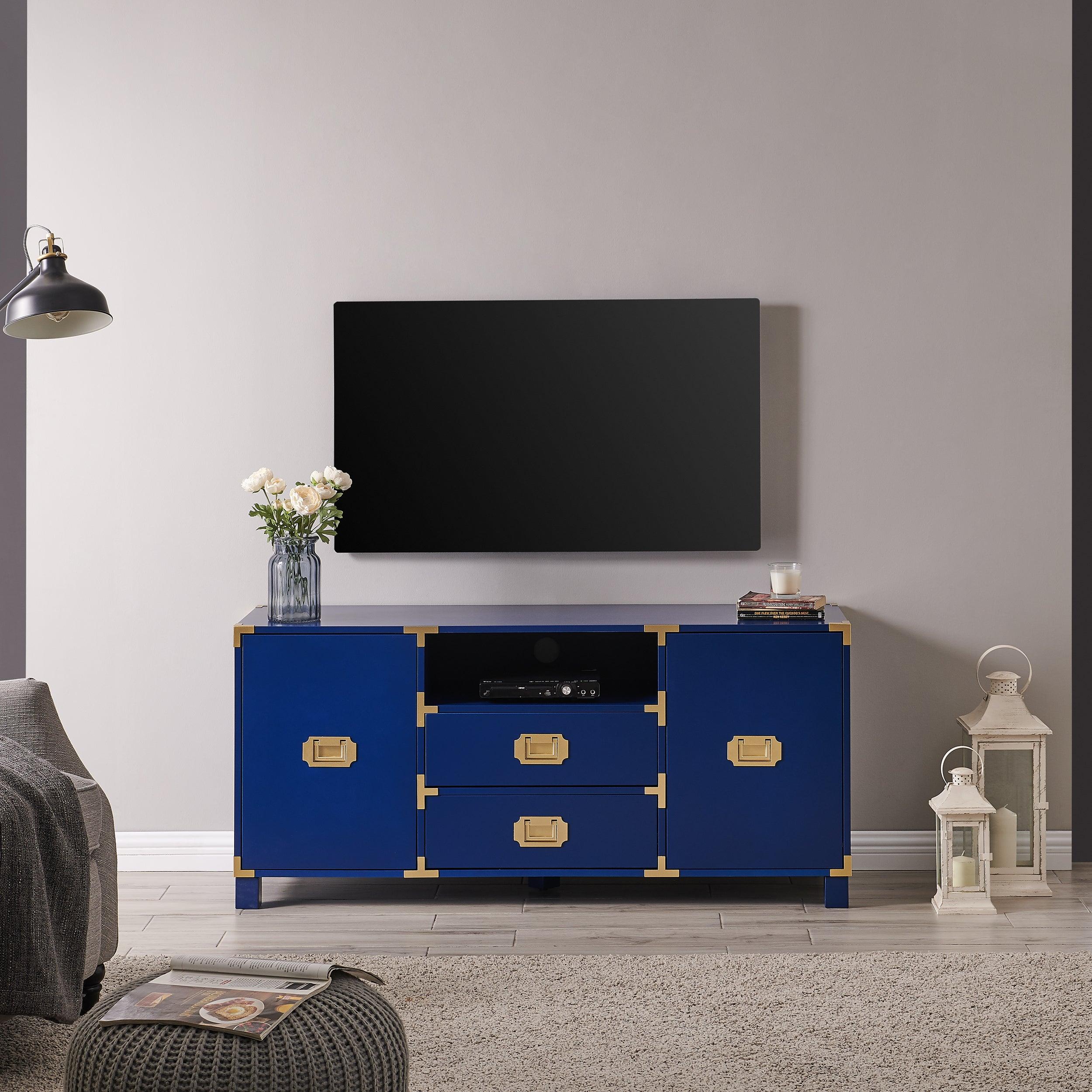 Campaign Entertainment Center Console - Navy - Frankwebs