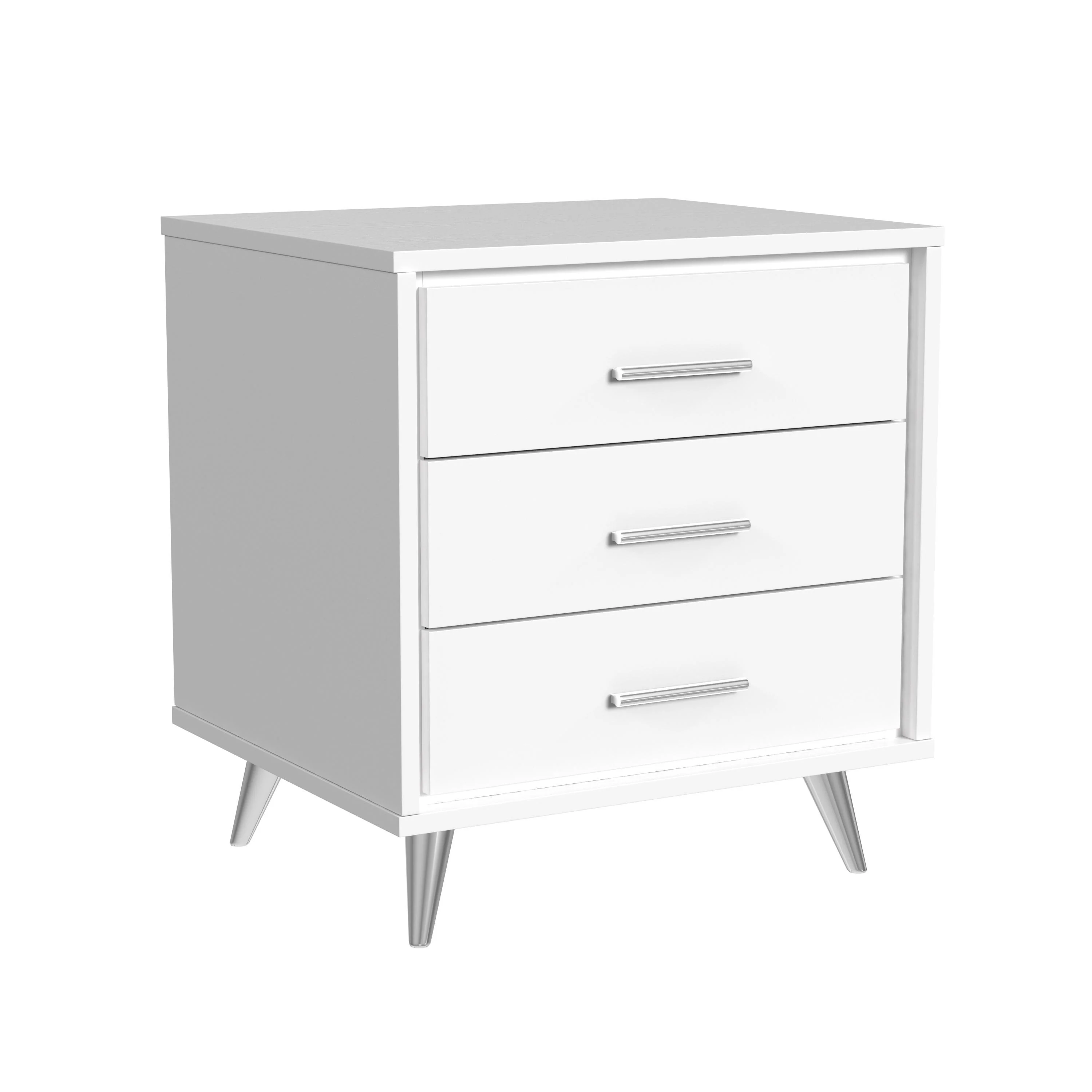 Oren Nightstand with Drawers - White - Frankwebs