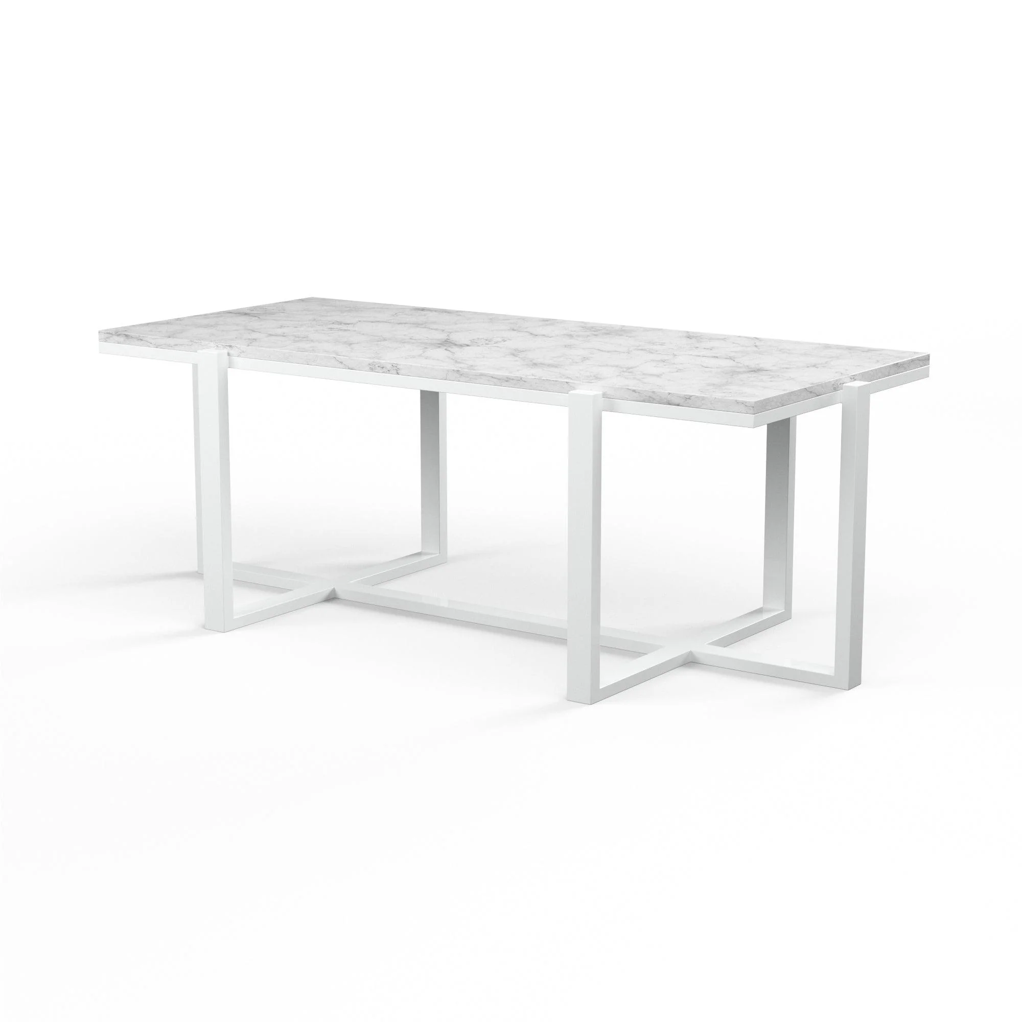 Rectangle Coffee Table, Front Finish with Carrara Marble Top - Frankwebs