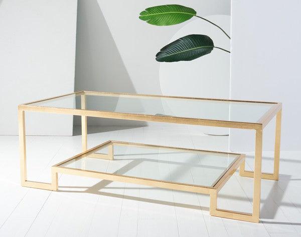 VIVIAN RECTANGLE GOLD LEAF COFFEE TABLE - Frankwebs