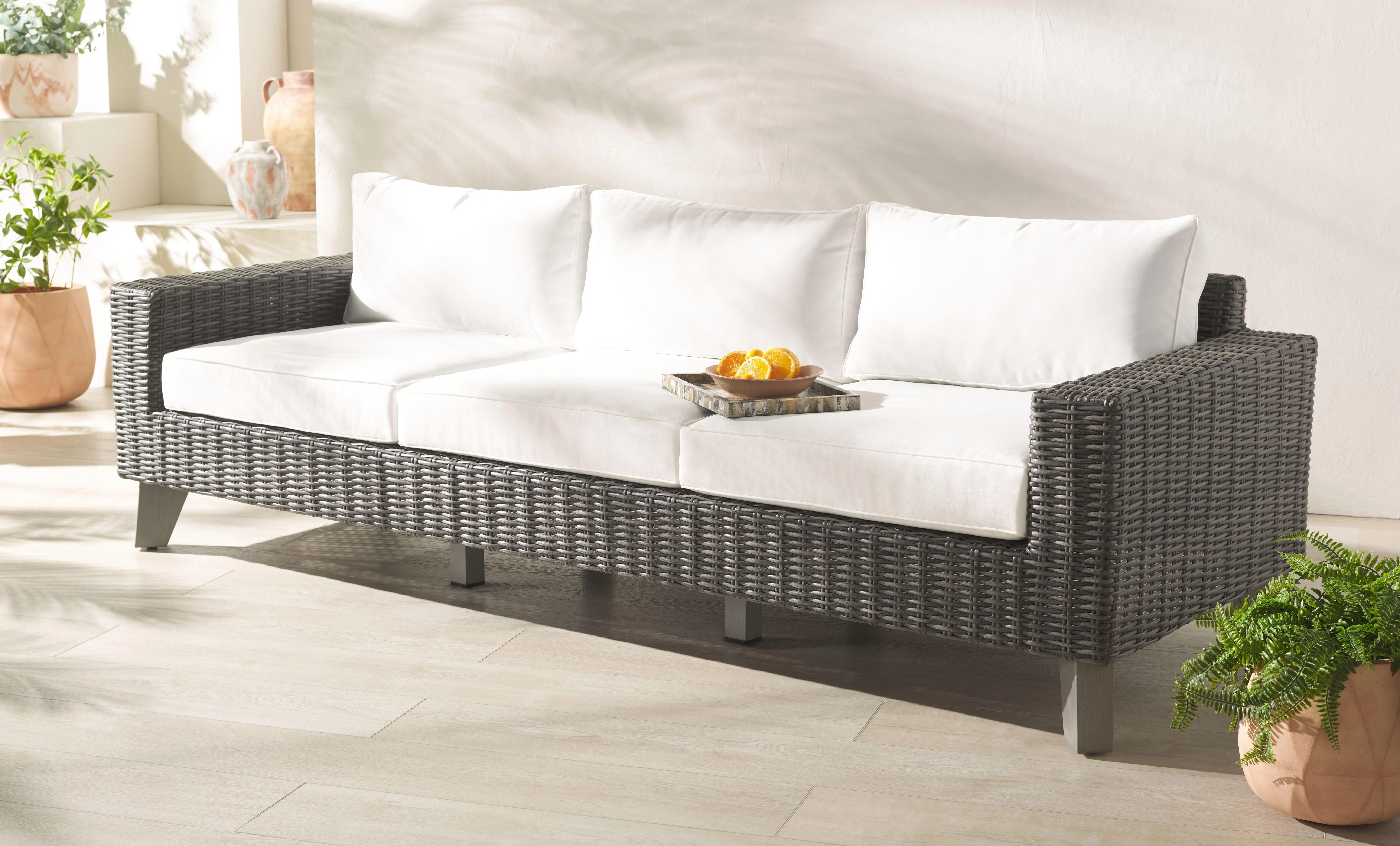Margarita Wicker Patio Sofa - Frankwebs