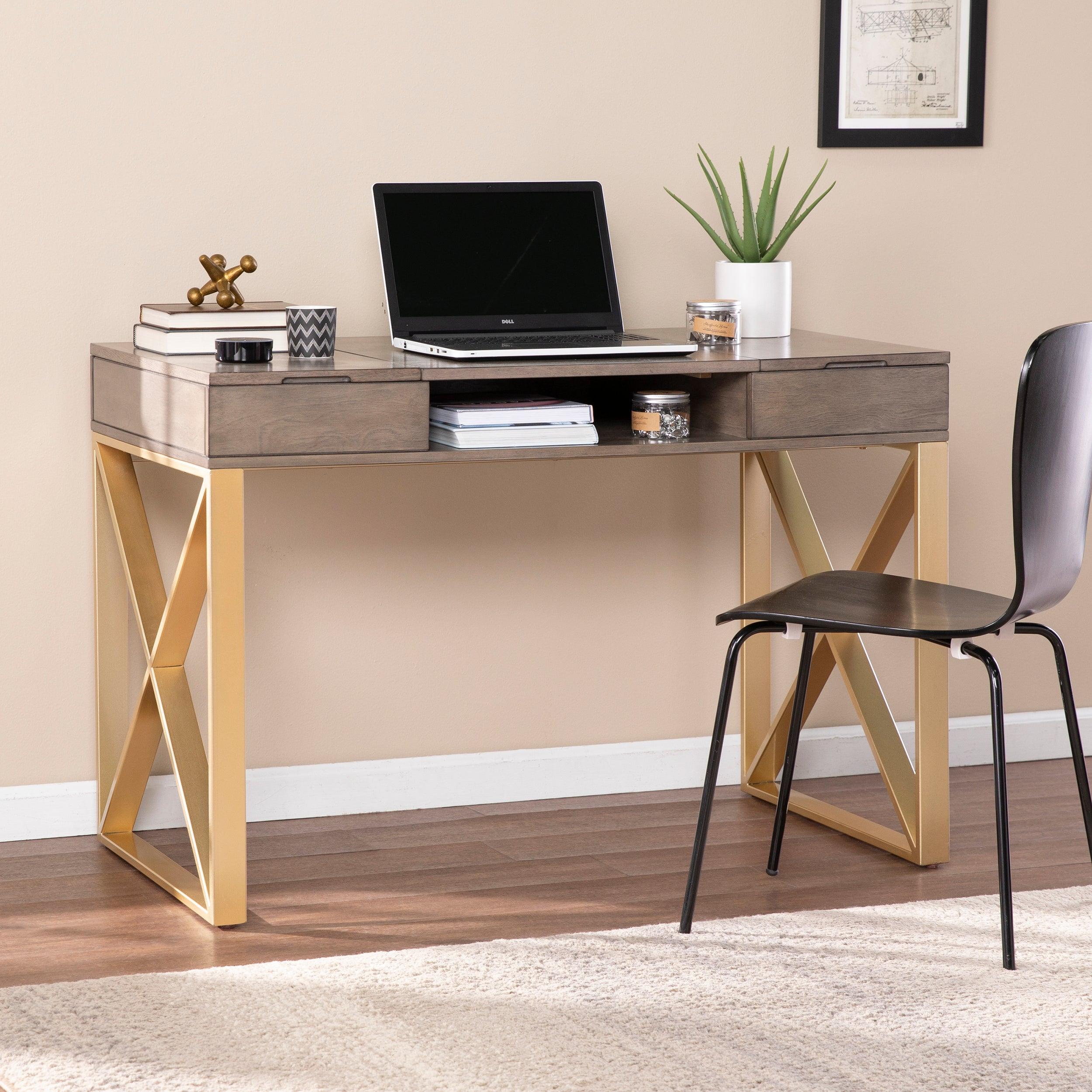 Bardmont Two-Tone Desk w/ Storage - Frankwebs