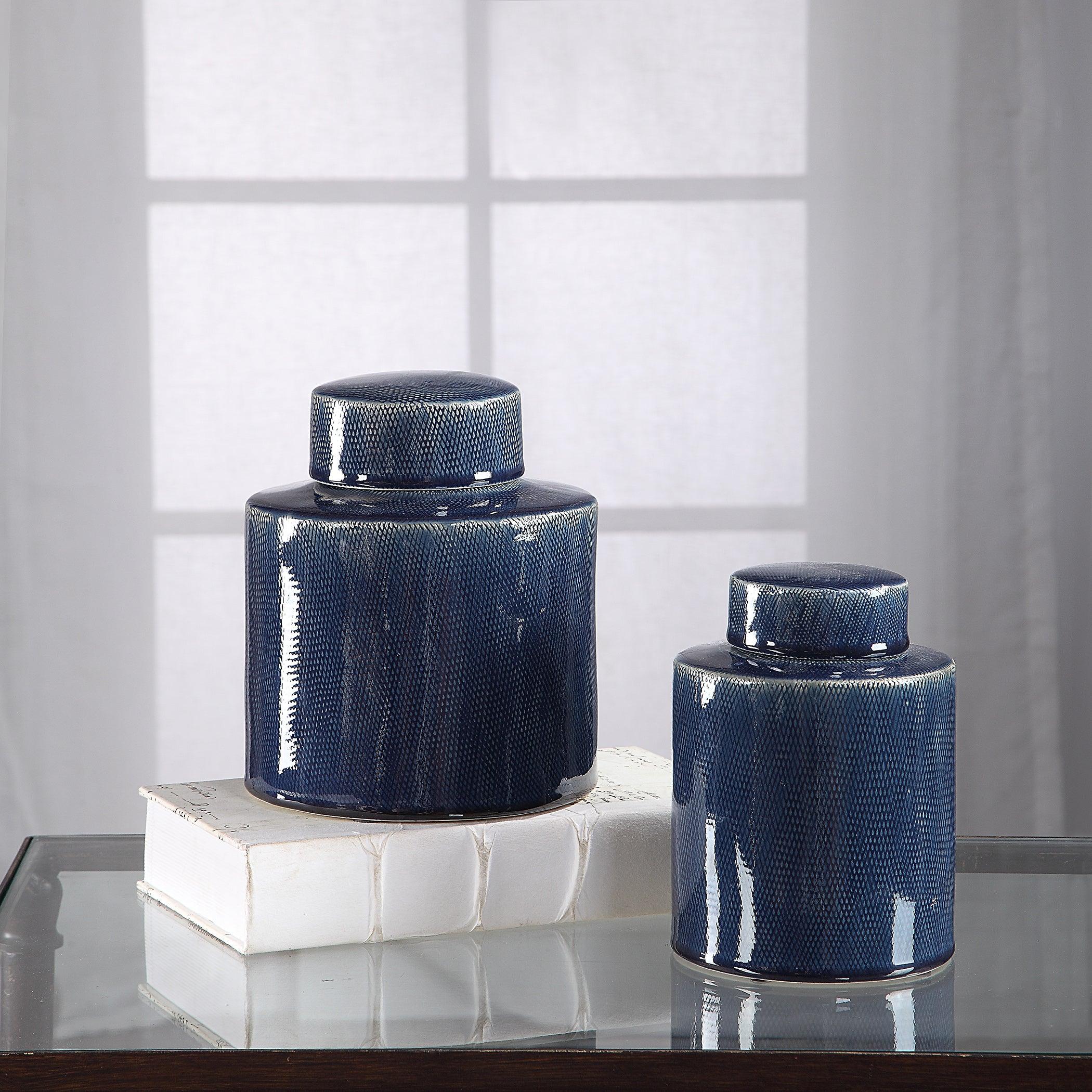 SANIYA BLUE CONTAINERS, SET OF 2 - Frankwebs