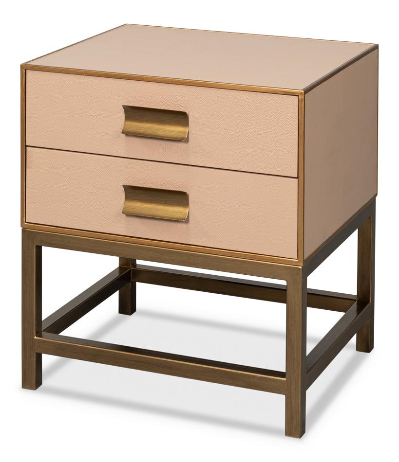 Gideon Shagreen Side Table - Mushroom - Frankwebs