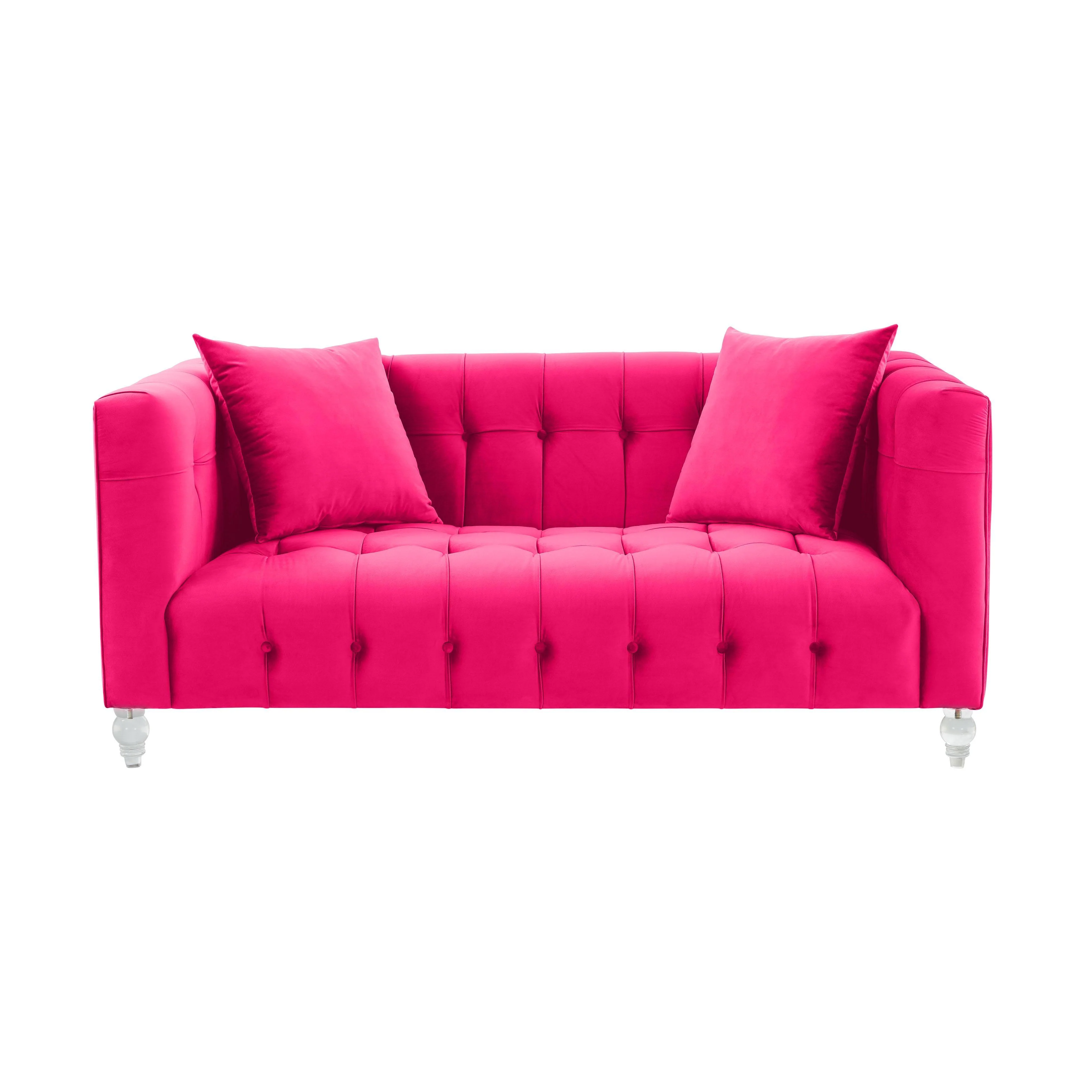 Bea Hot Pink Velvet Loveseat - Frankwebs