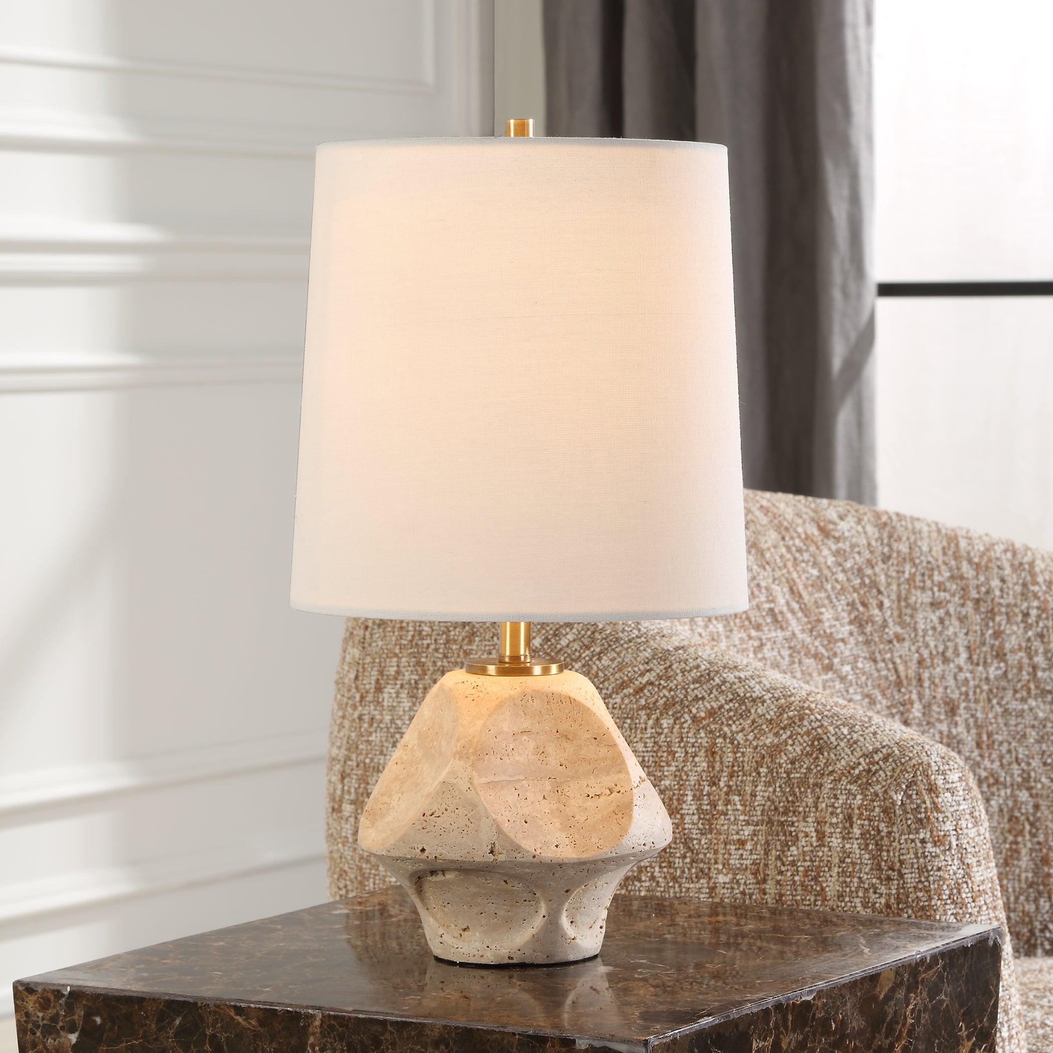 Indent Travertine Accent Lamp - Frankwebs