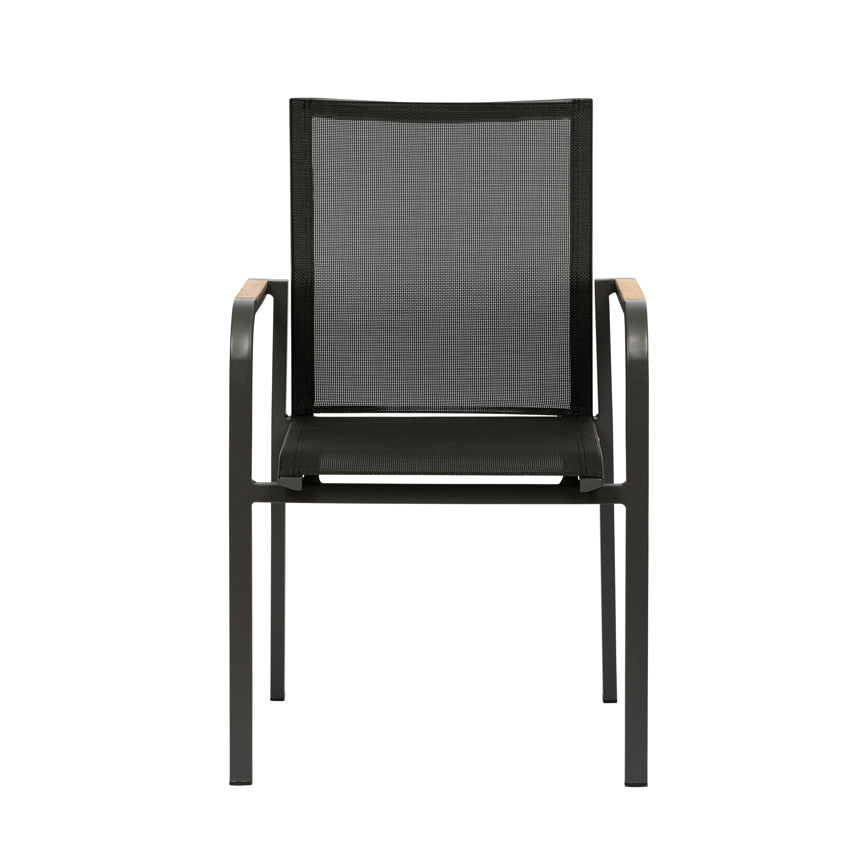 Tristan Armchair in Black Mesh with Anthracite Frame - Set of 2 - Frankwebs