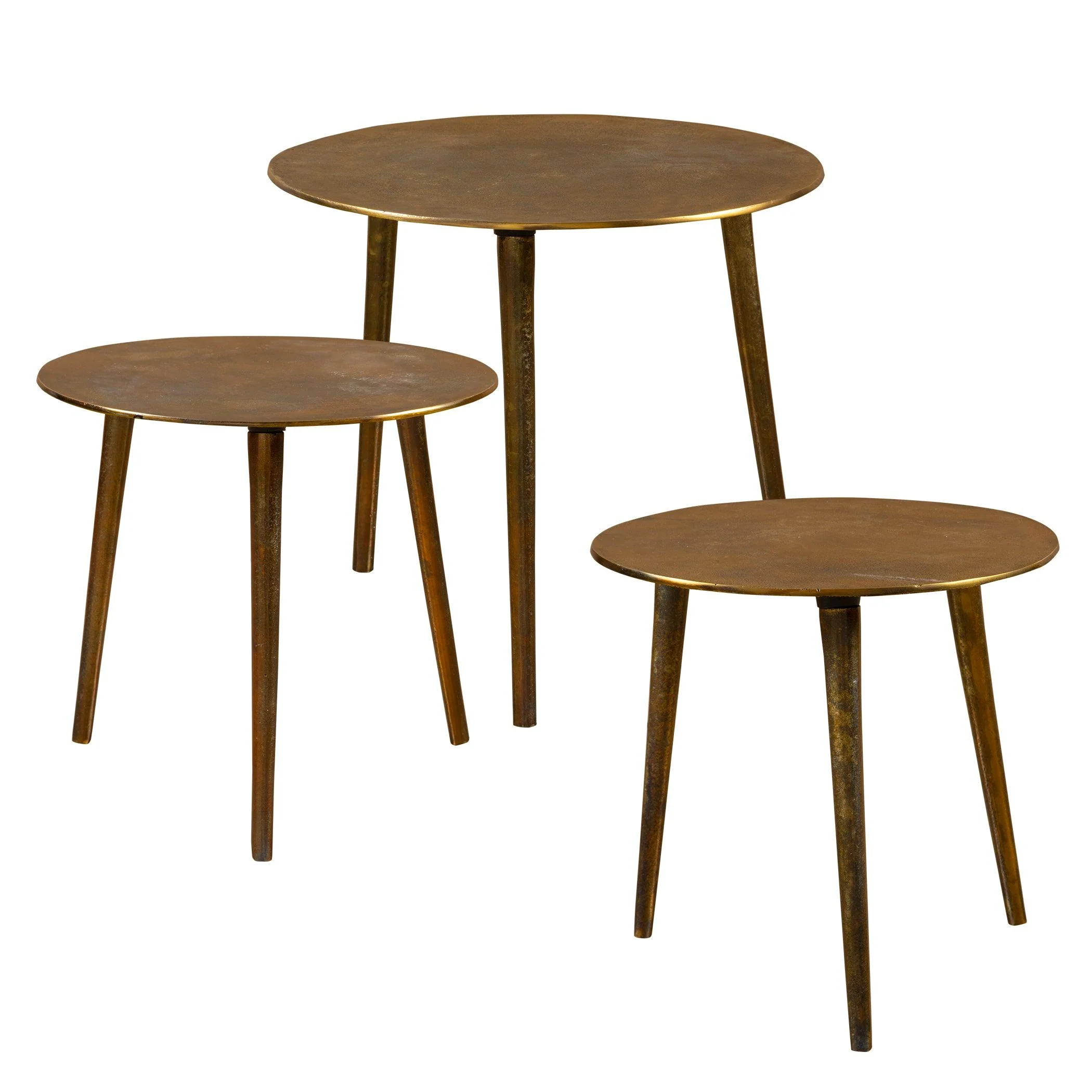 KASAI GOLD COFFEE TABLES, SET OF 3 - Frankwebs