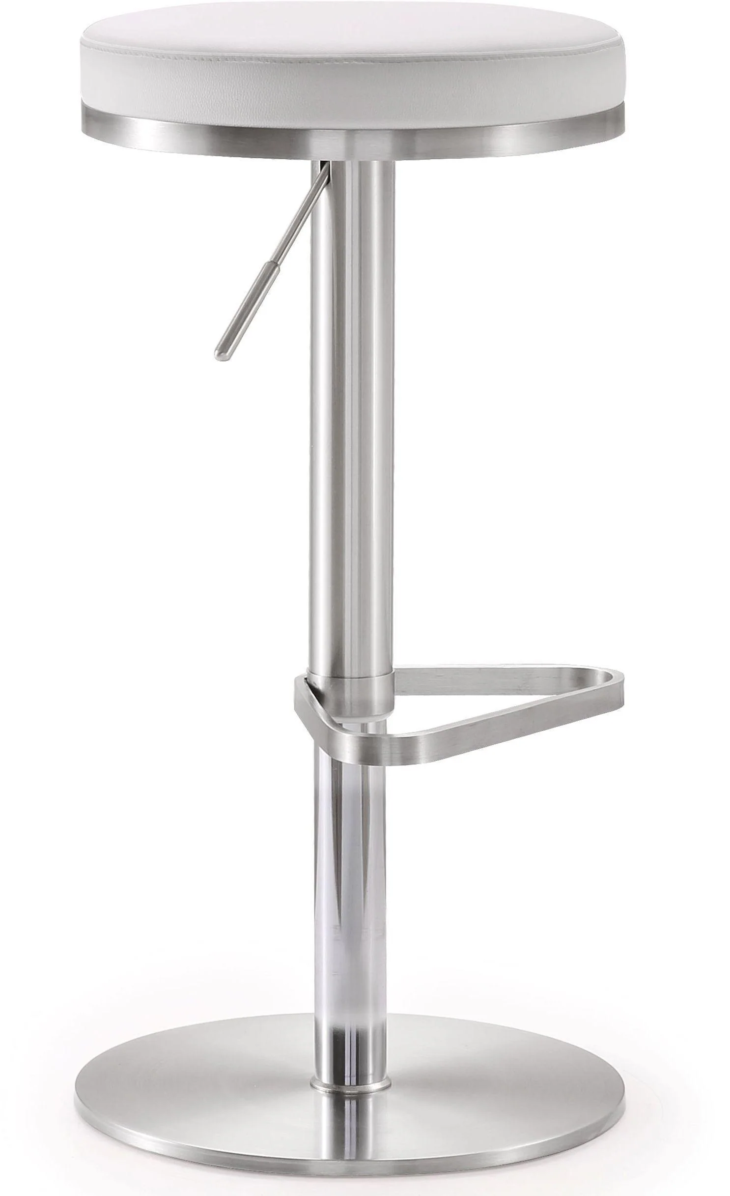 Fano White Stainless Steel Adjustable Barstool - Frankwebs