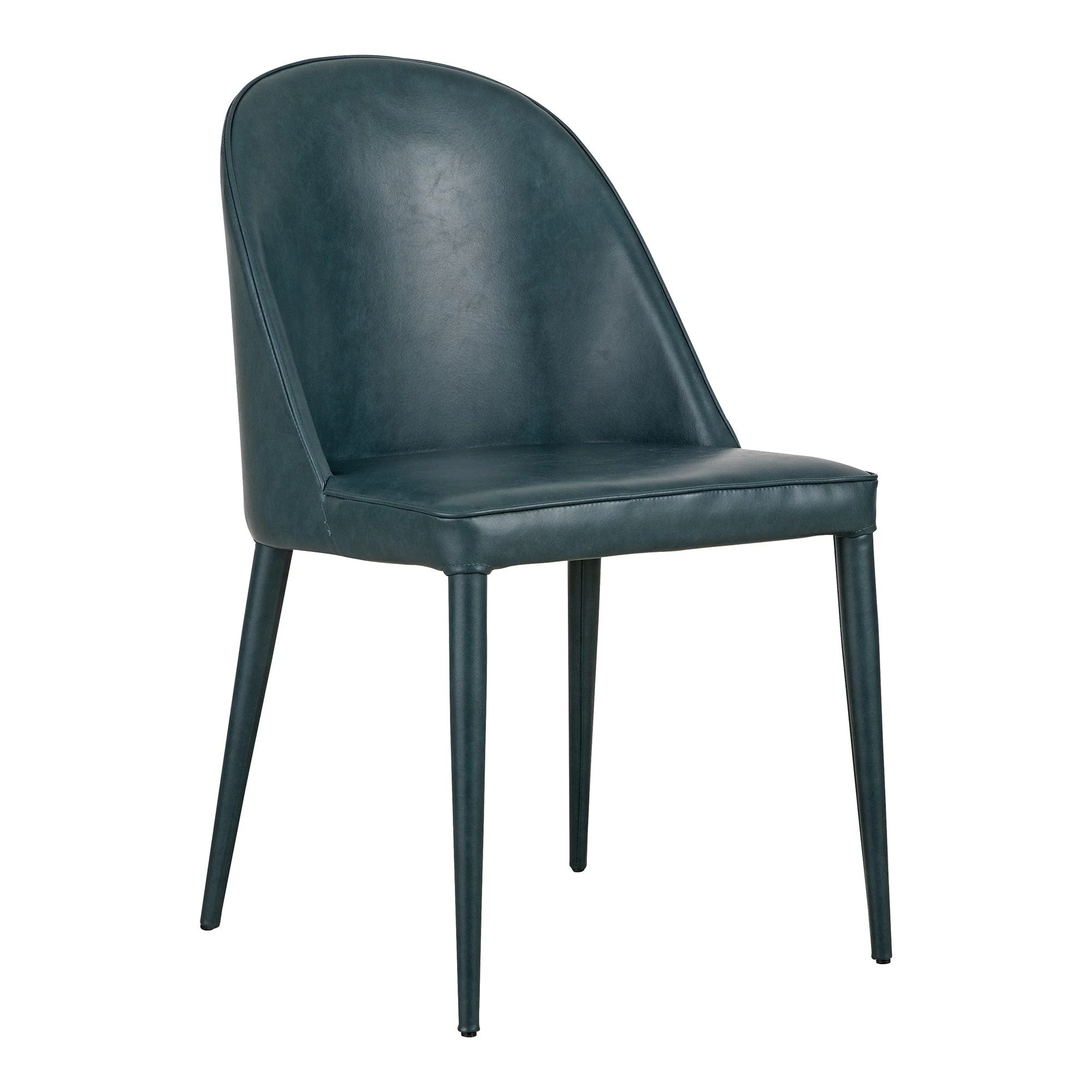 Burton Dining Chair Dark Teal Vegan Leather - Set Of Two - Frankwebs
