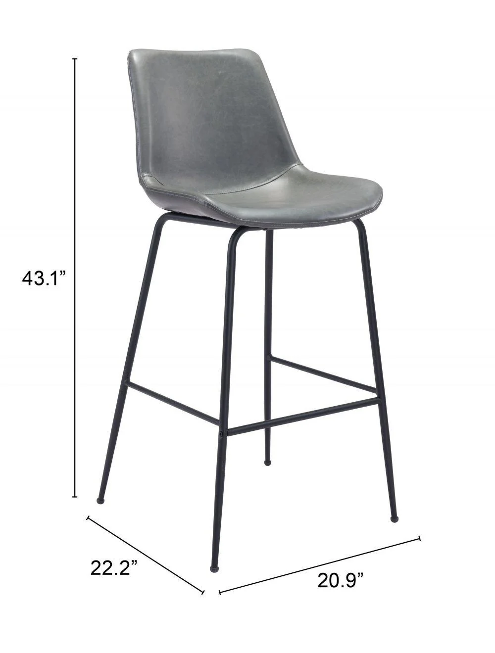 Byron Bar Chair Gray - Frankwebs