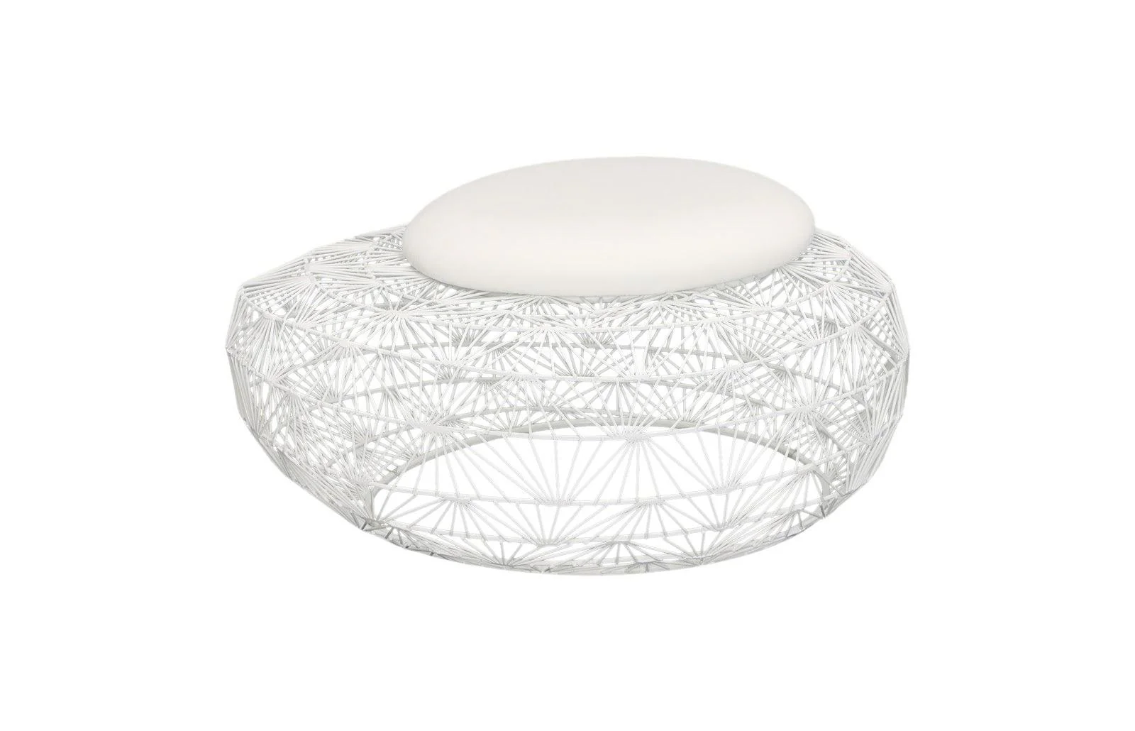 Wire Mesh Stone Stool with Cushion, SM - Frankwebs