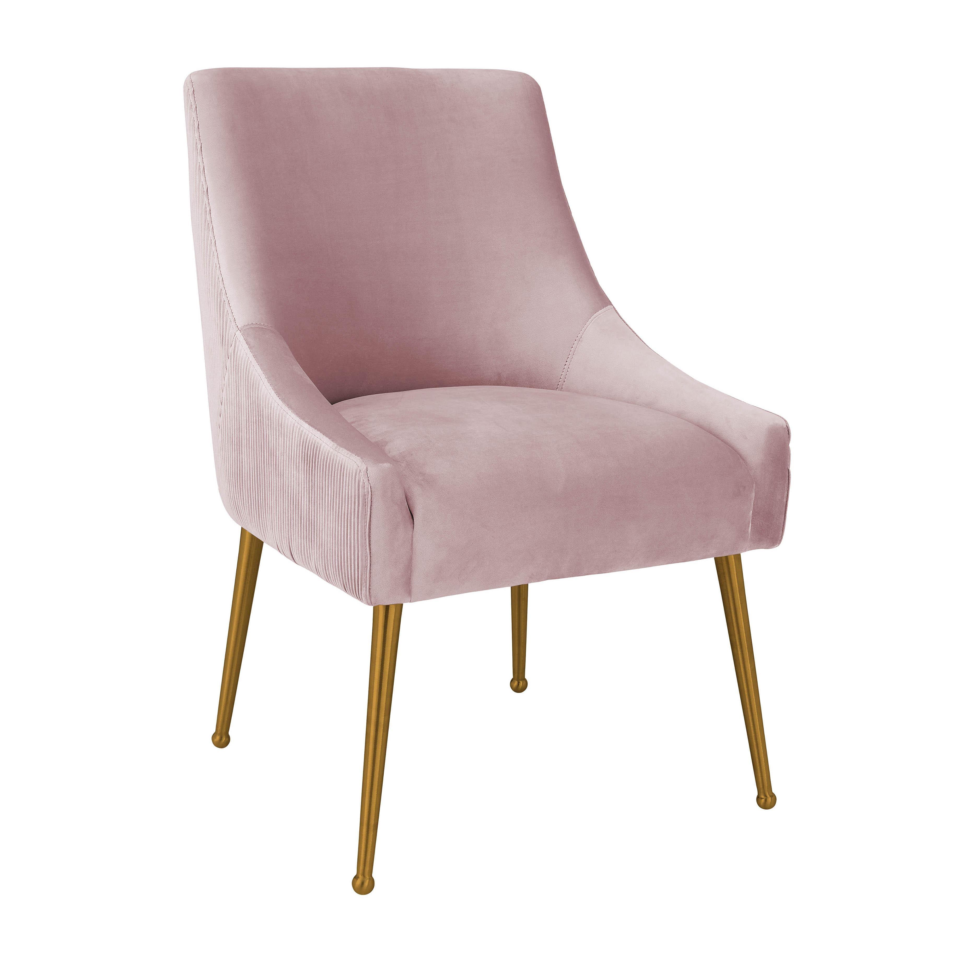 Beatrix Pleated Mauve Velvet Side Chair - Frankwebs