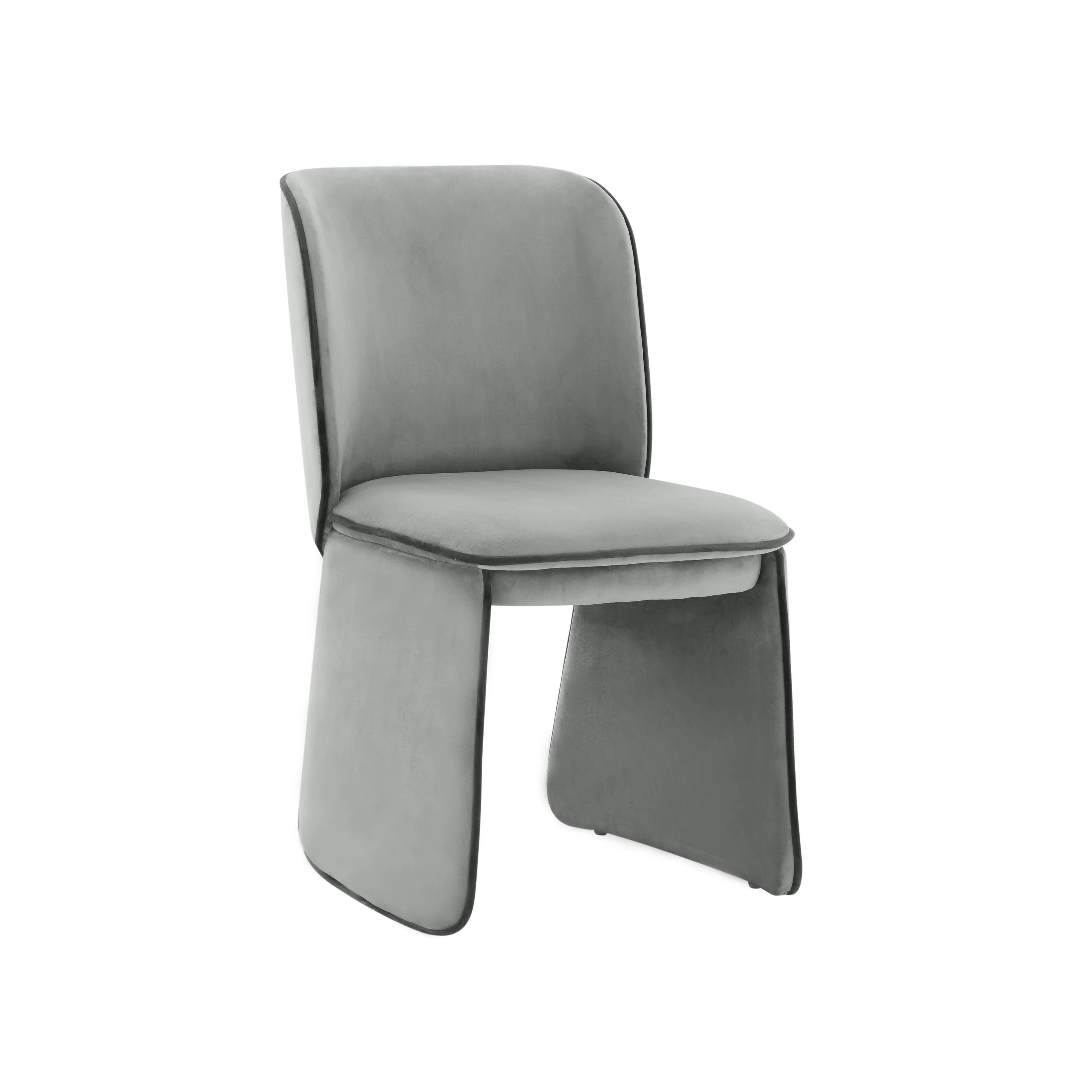 Kinsley Grey Velvet Dining Chair - Frankwebs