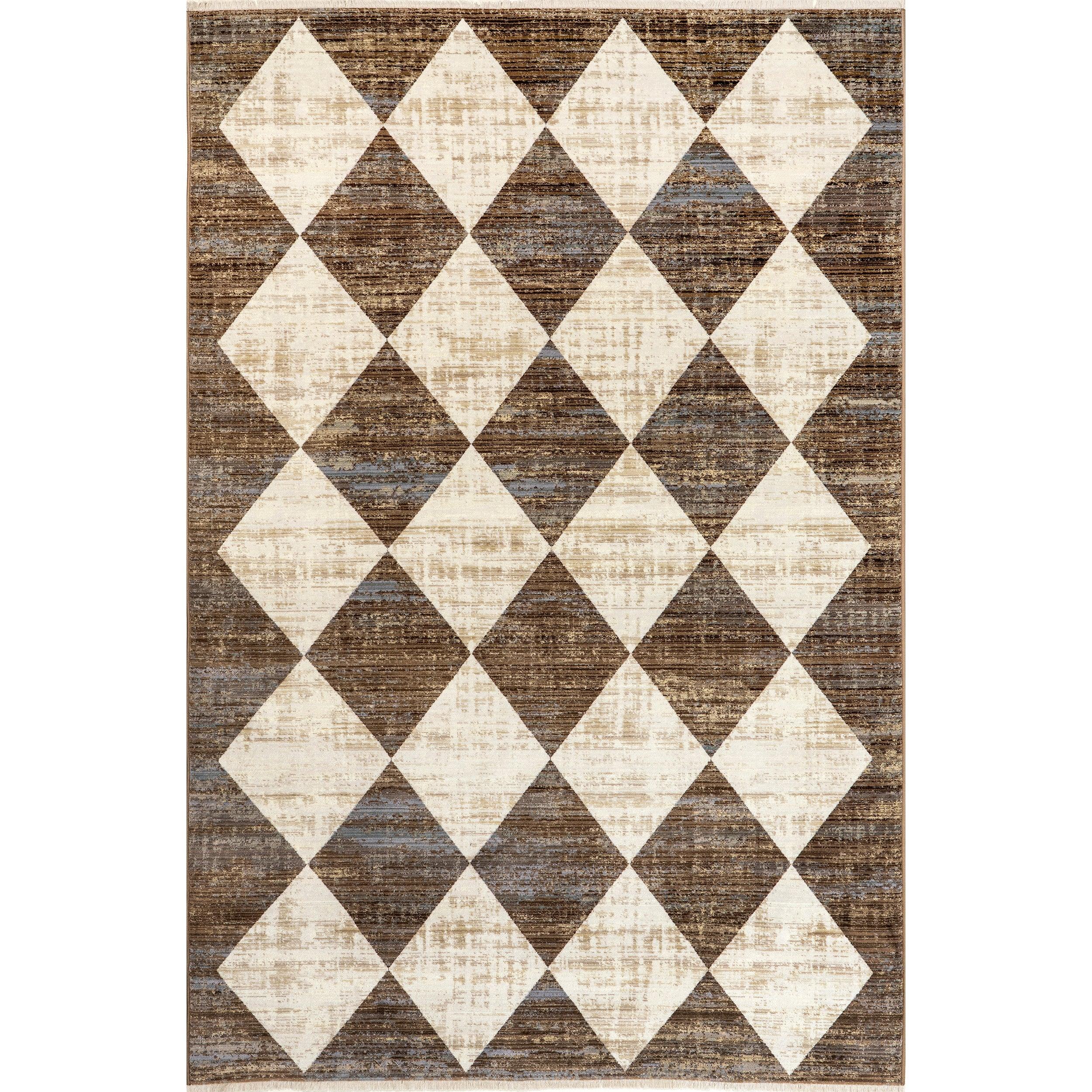 Meline Checkered Fringe Area Rug - Frankwebs