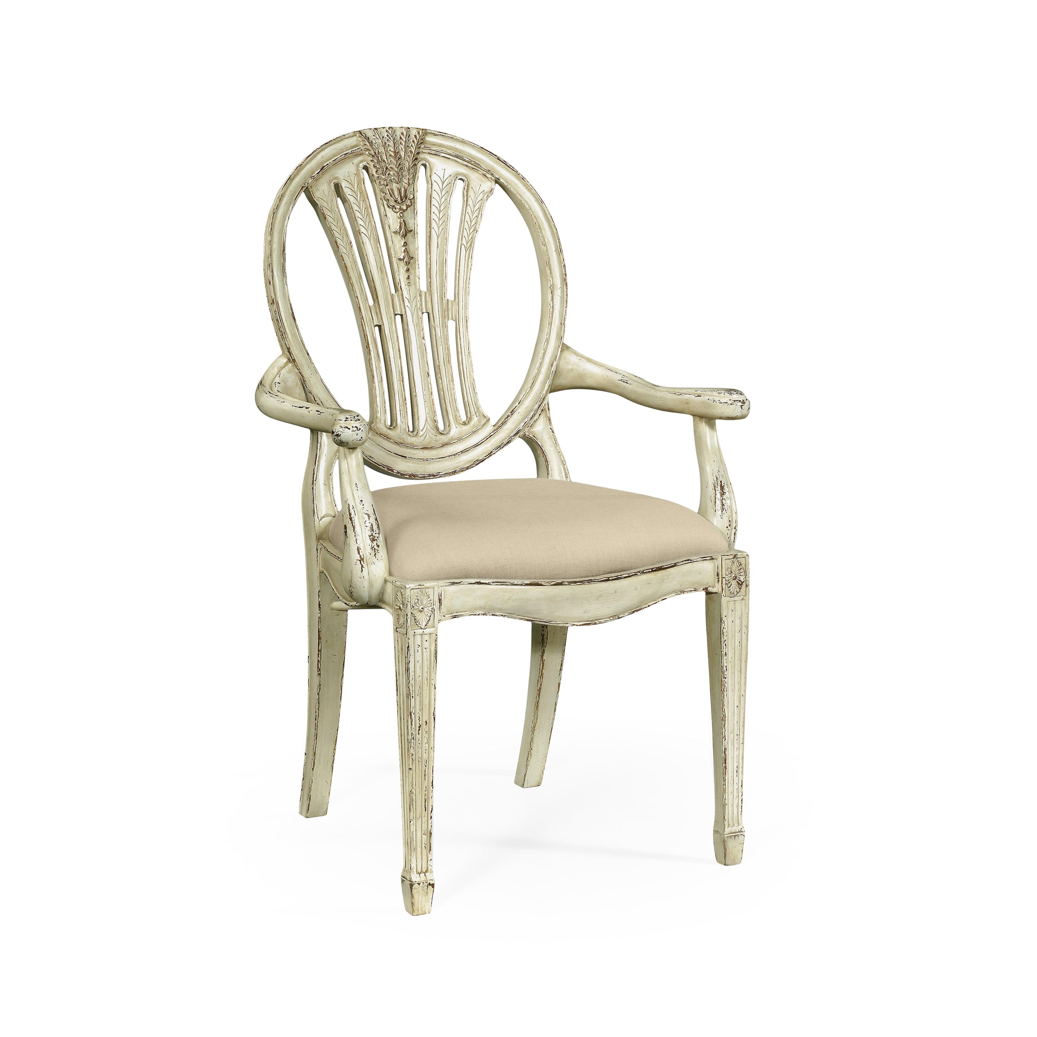 Sherwood Oak Hepplewhite Wheatsheaf Arm Chair - Set of 2 - Frankwebs