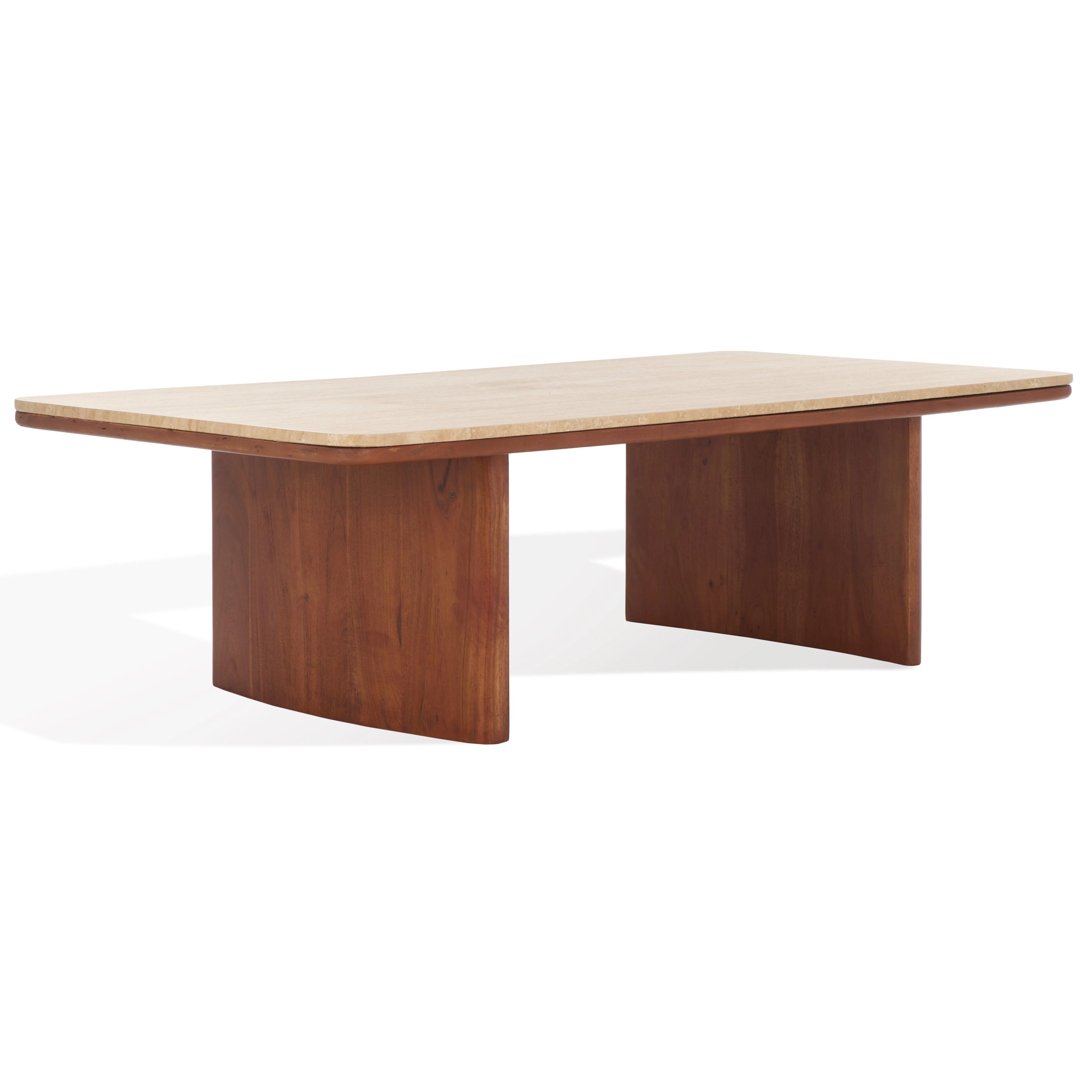 TRINSLY TRAVERTINE TOP COFFEE TABLE - Frankwebs