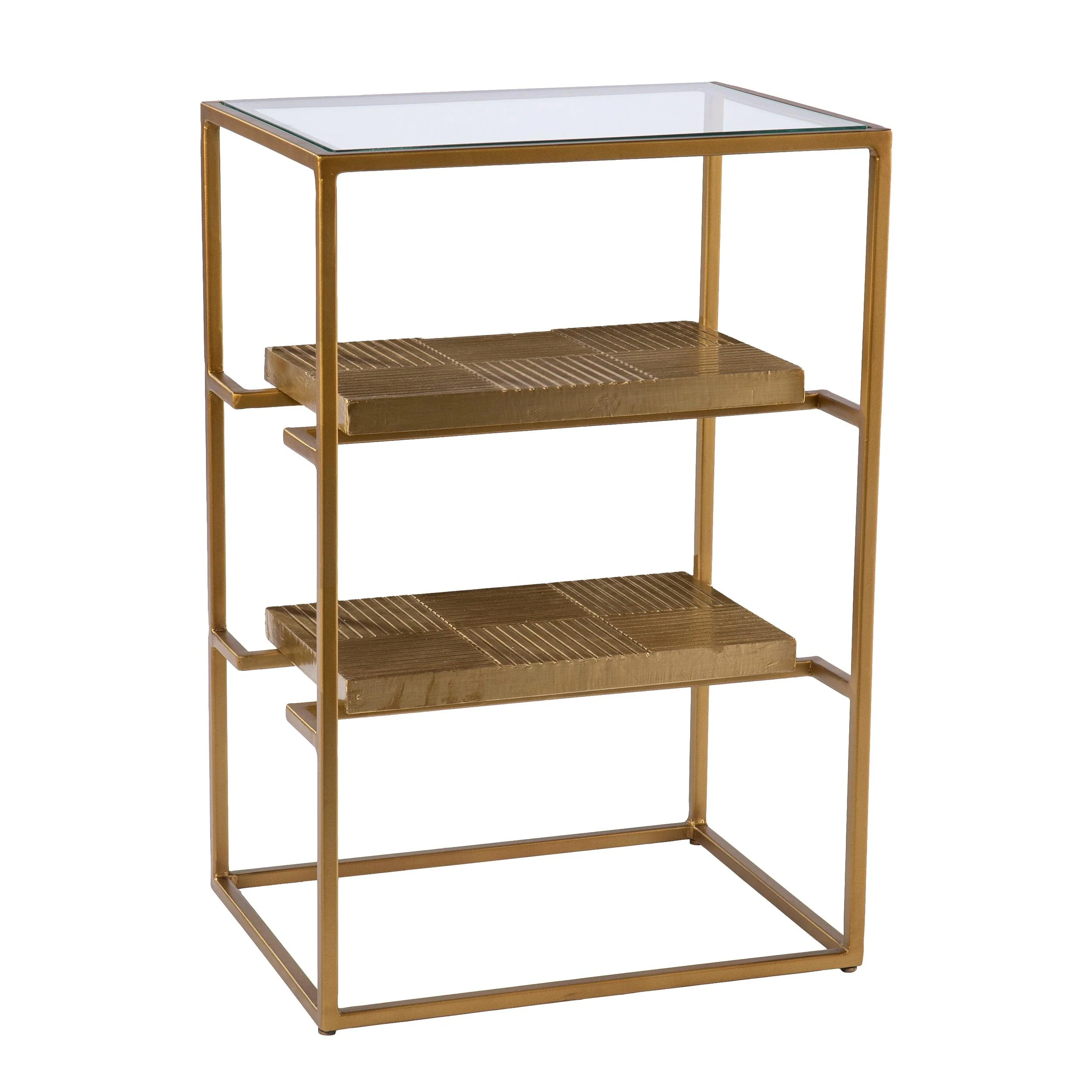 Penketh Glass-Top End Table w/ Storage - Frankwebs
