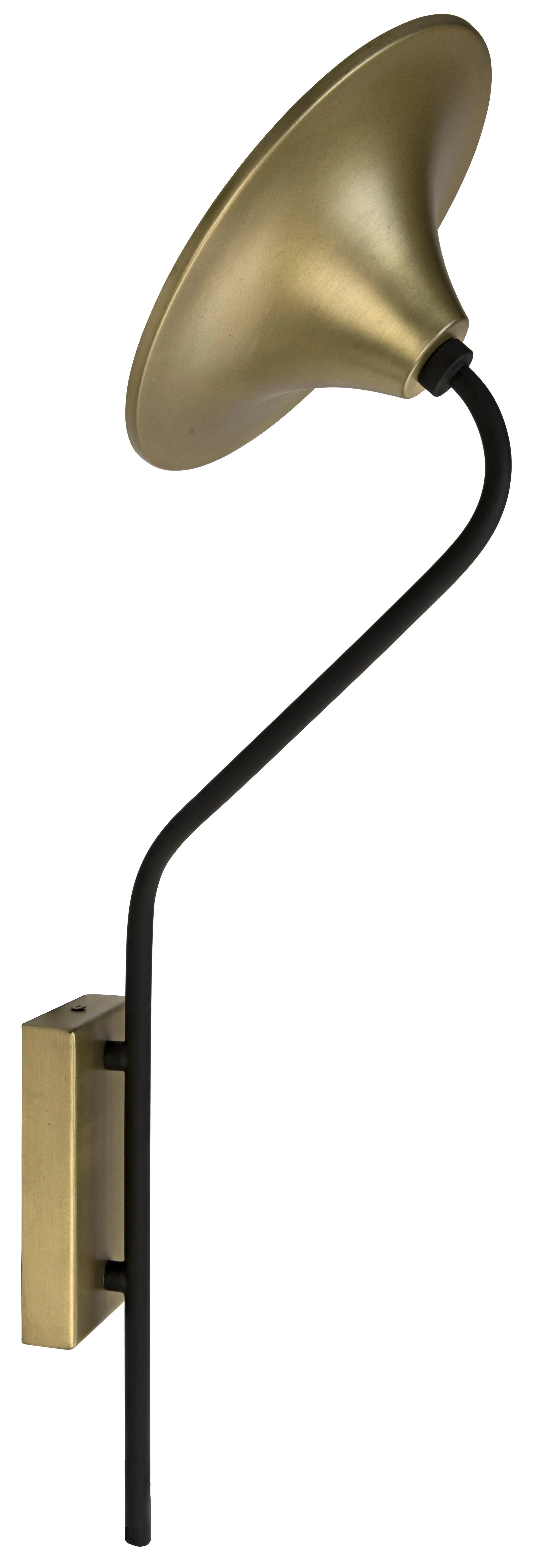 Messala Sconce, Black Steel and Brass Finish - Frankwebs