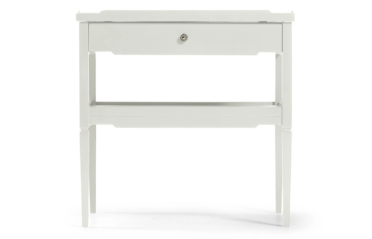 Reimagined Remanence Large White Side Table with Shelf - Frankwebs