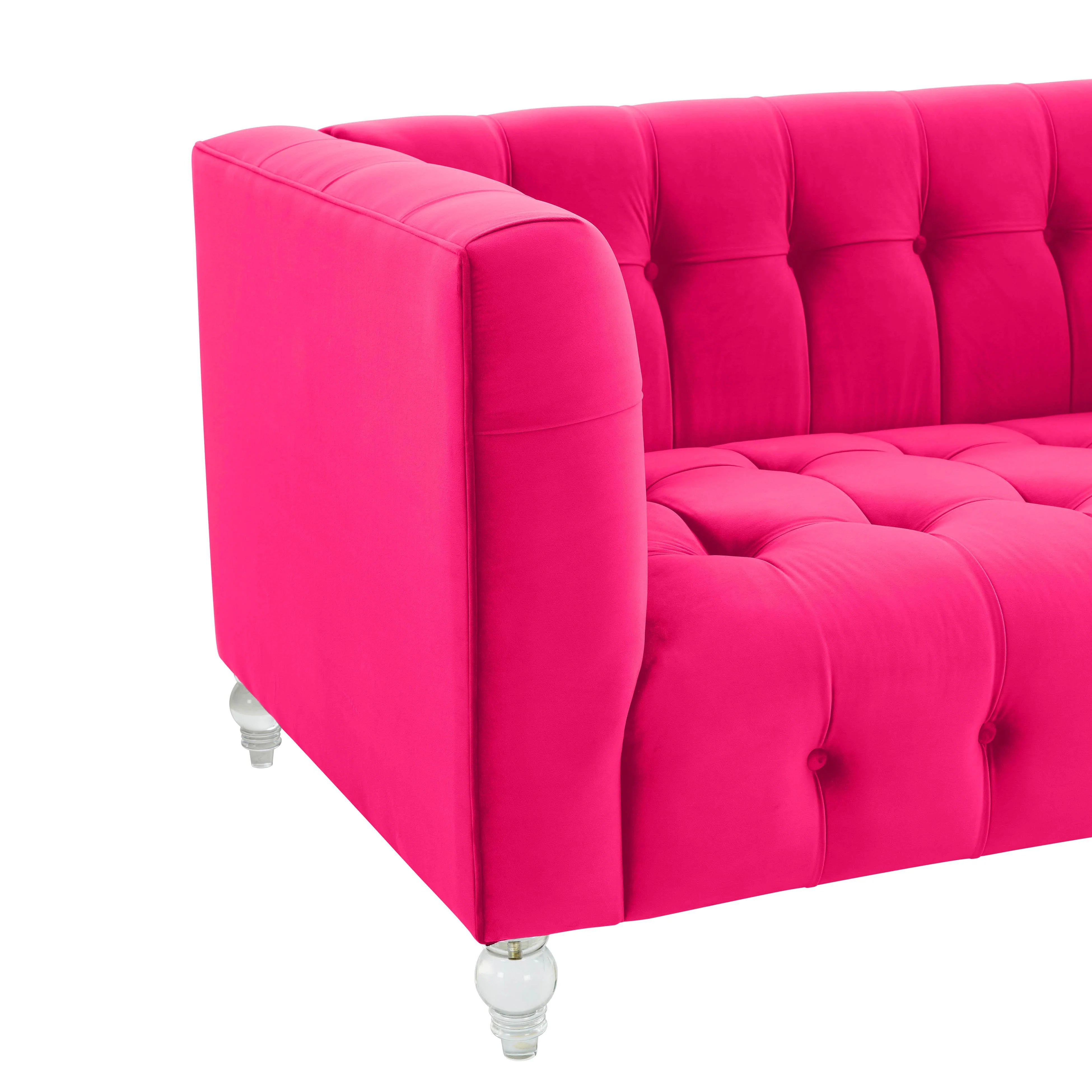 Bea Hot Pink Velvet Loveseat - Frankwebs