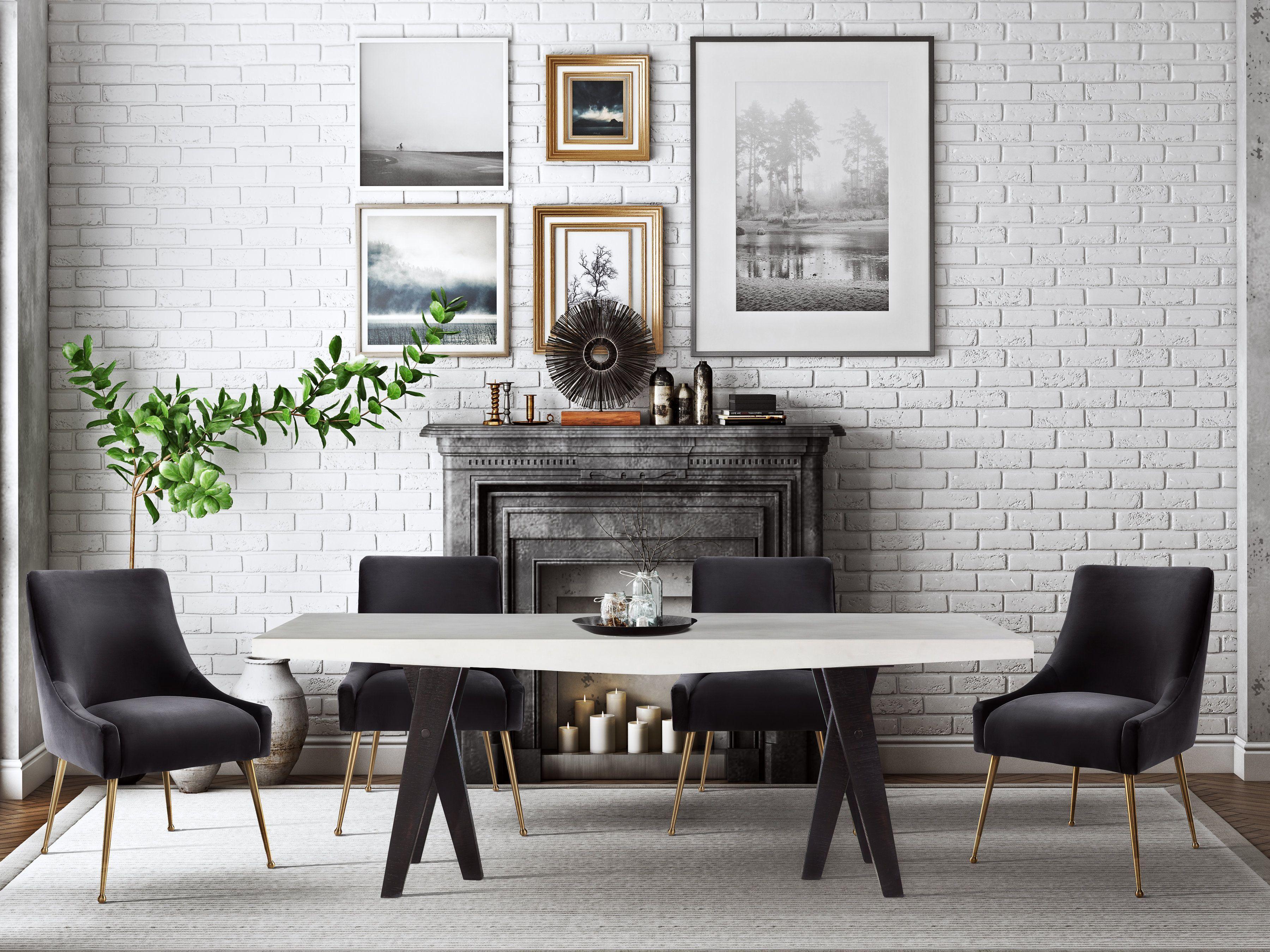 Beatrix Grey Velvet Side Chair - Frankwebs