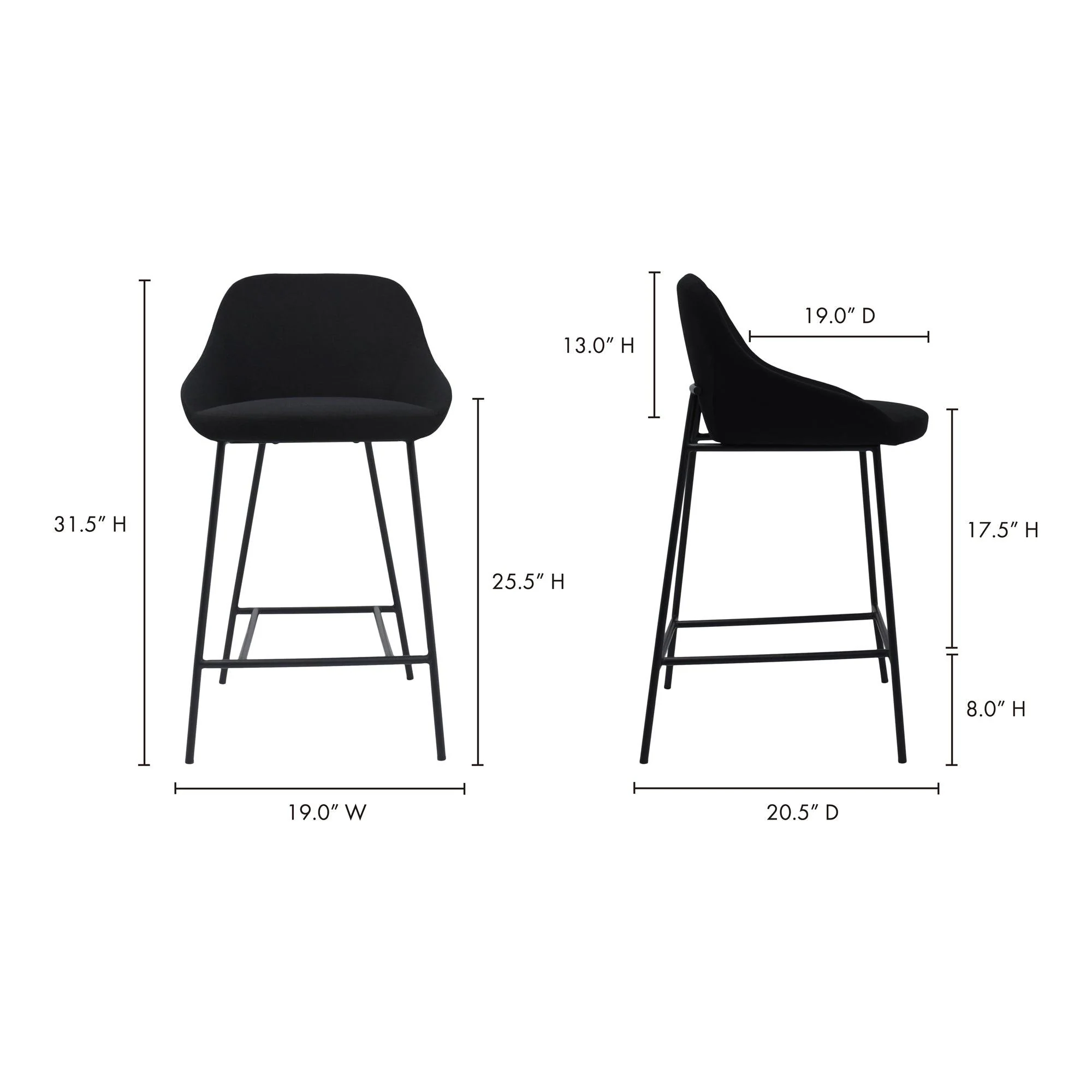 Shelby Counter Stool Black - Frankwebs