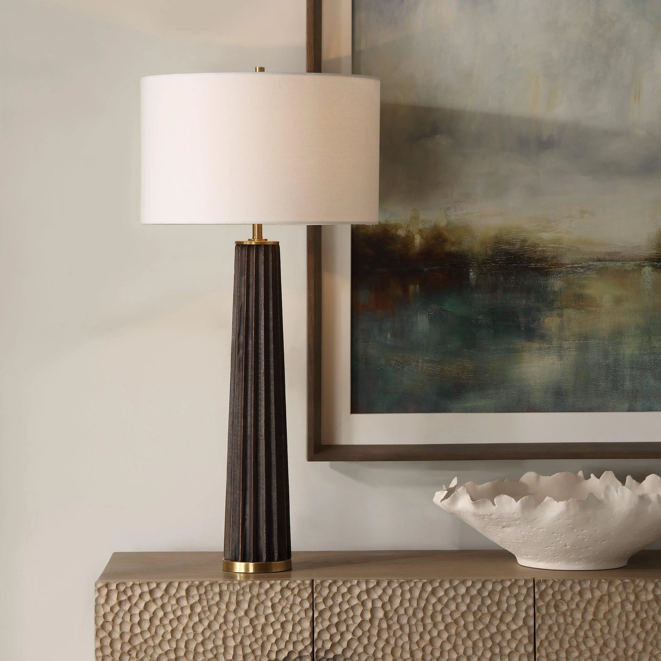 Forage Dark Scalloped Table Lamp - Frankwebs