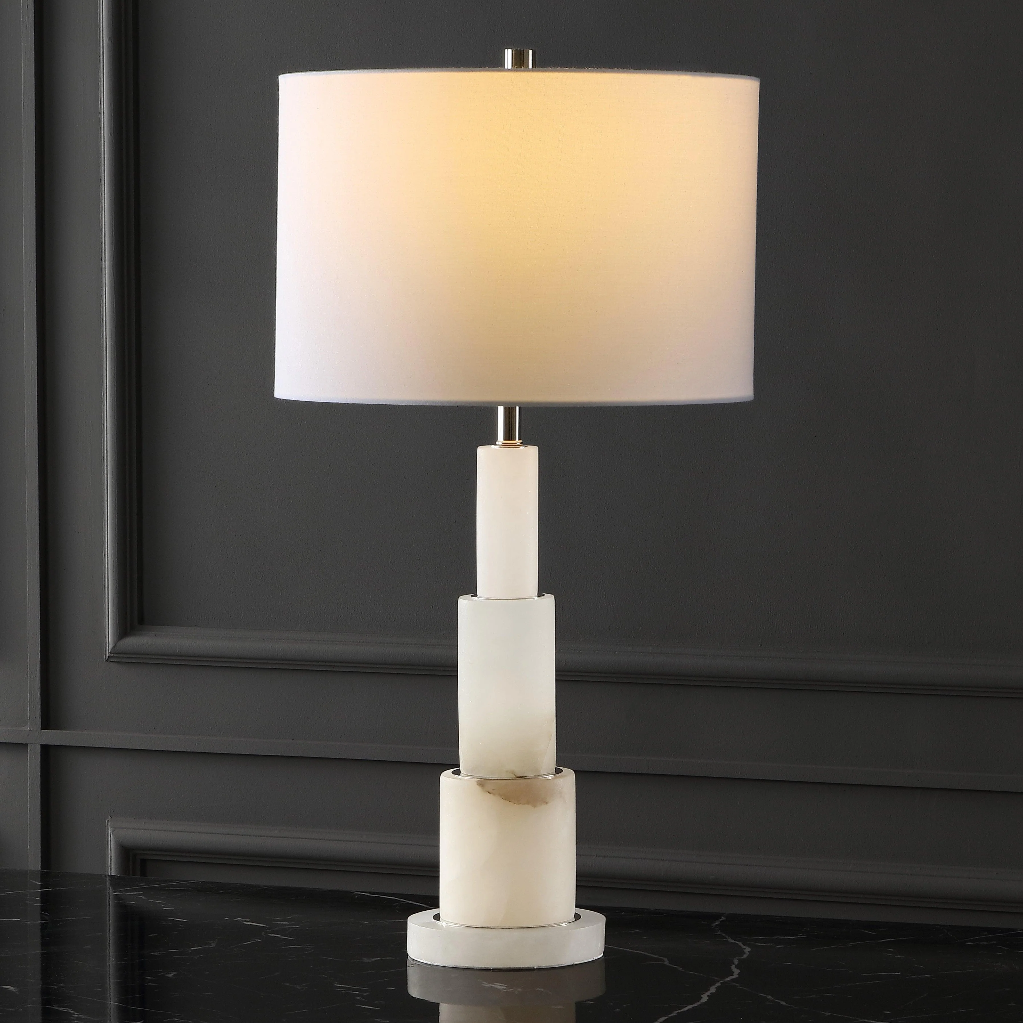 GARDINER ALABASTER TIERED TABLE LAMP - Frankwebs