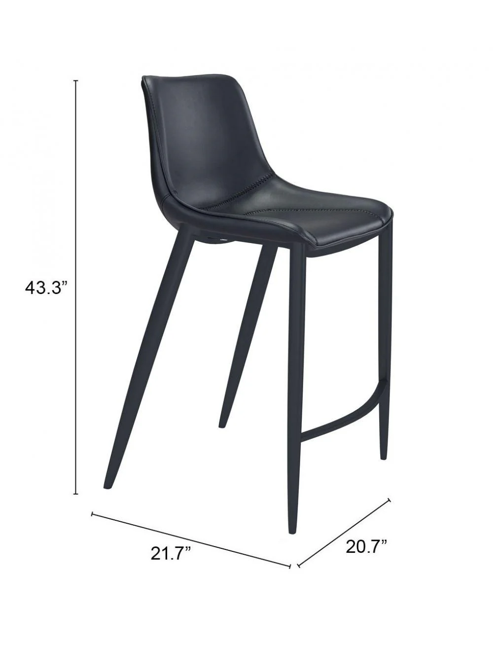 Magnus Bar Chair (Set of 2) Black - Frankwebs