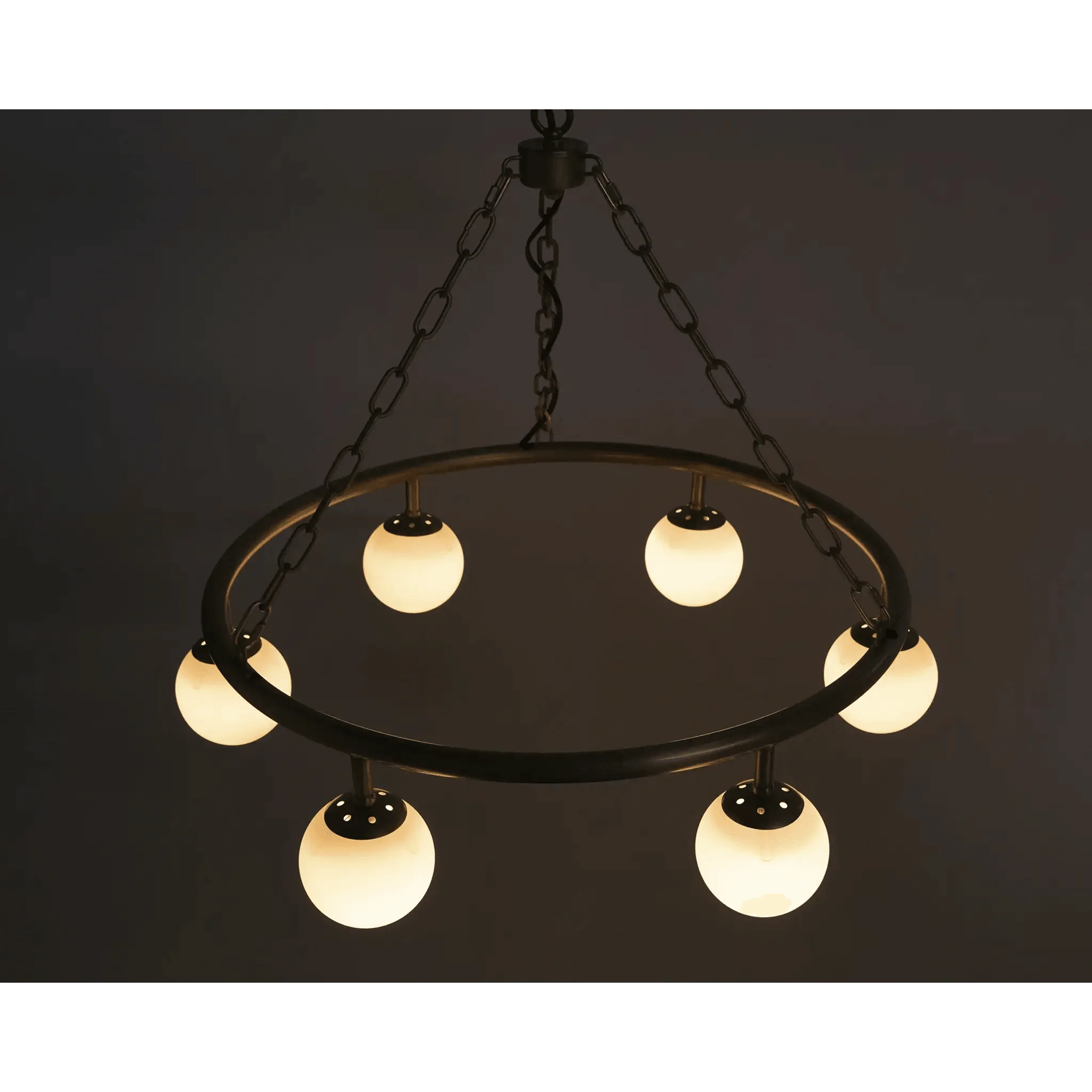 Modena Chandelier, Small, Metal with Brass Finish - Frankwebs