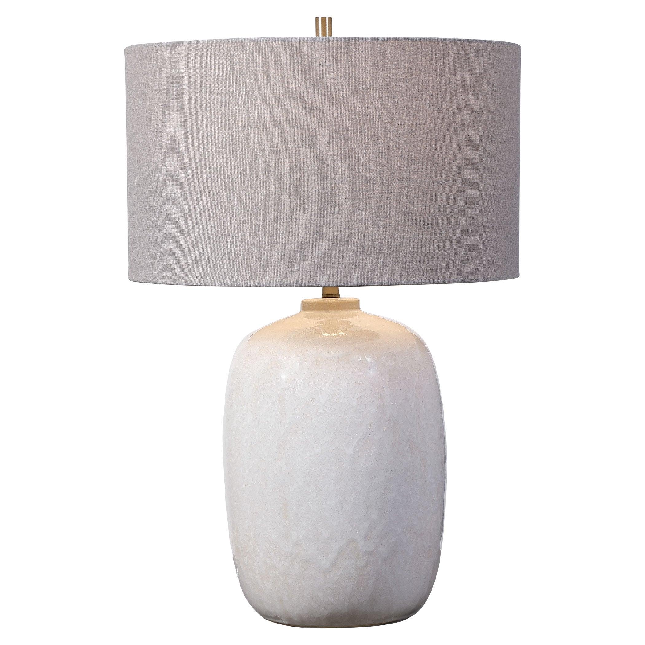 WINTERSCAPE WHITE GLAZE TABLE LAMP - Frankwebs