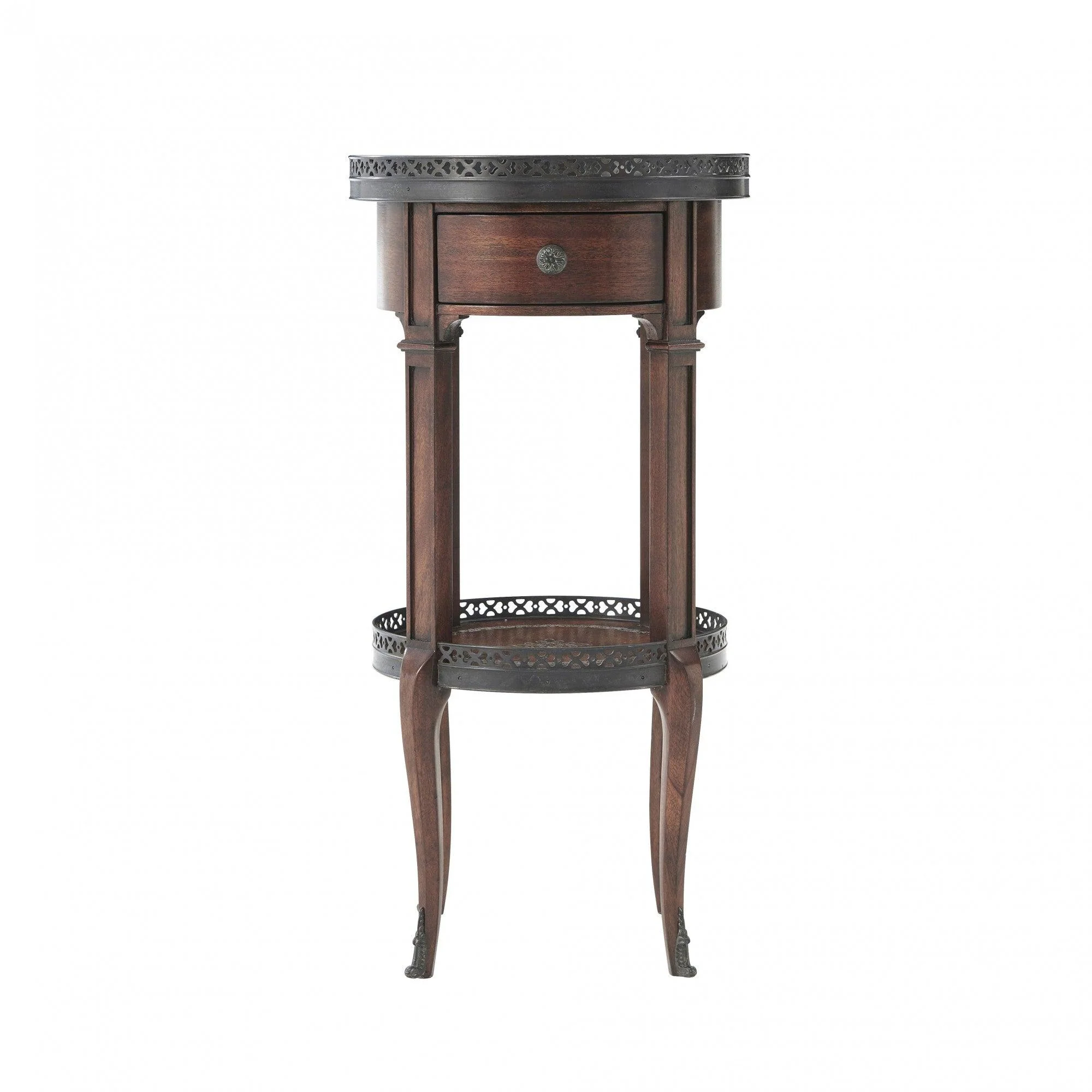 Walnut Circle Accent Table - Frankwebs