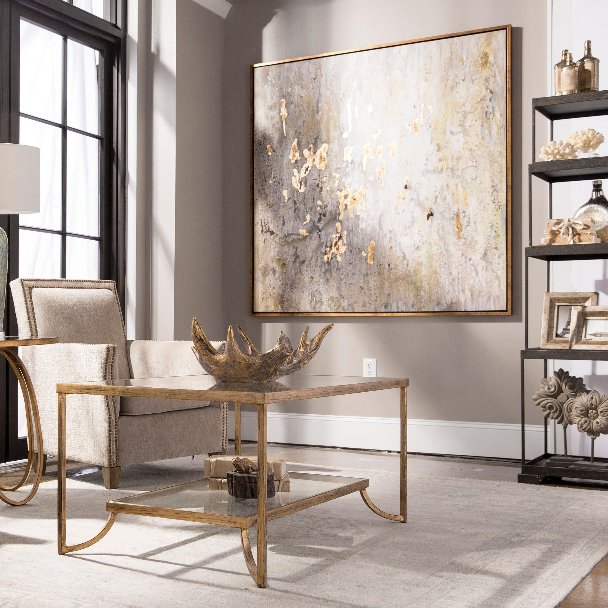 Golden Raindrops Modern Abstract Art - Frankwebs