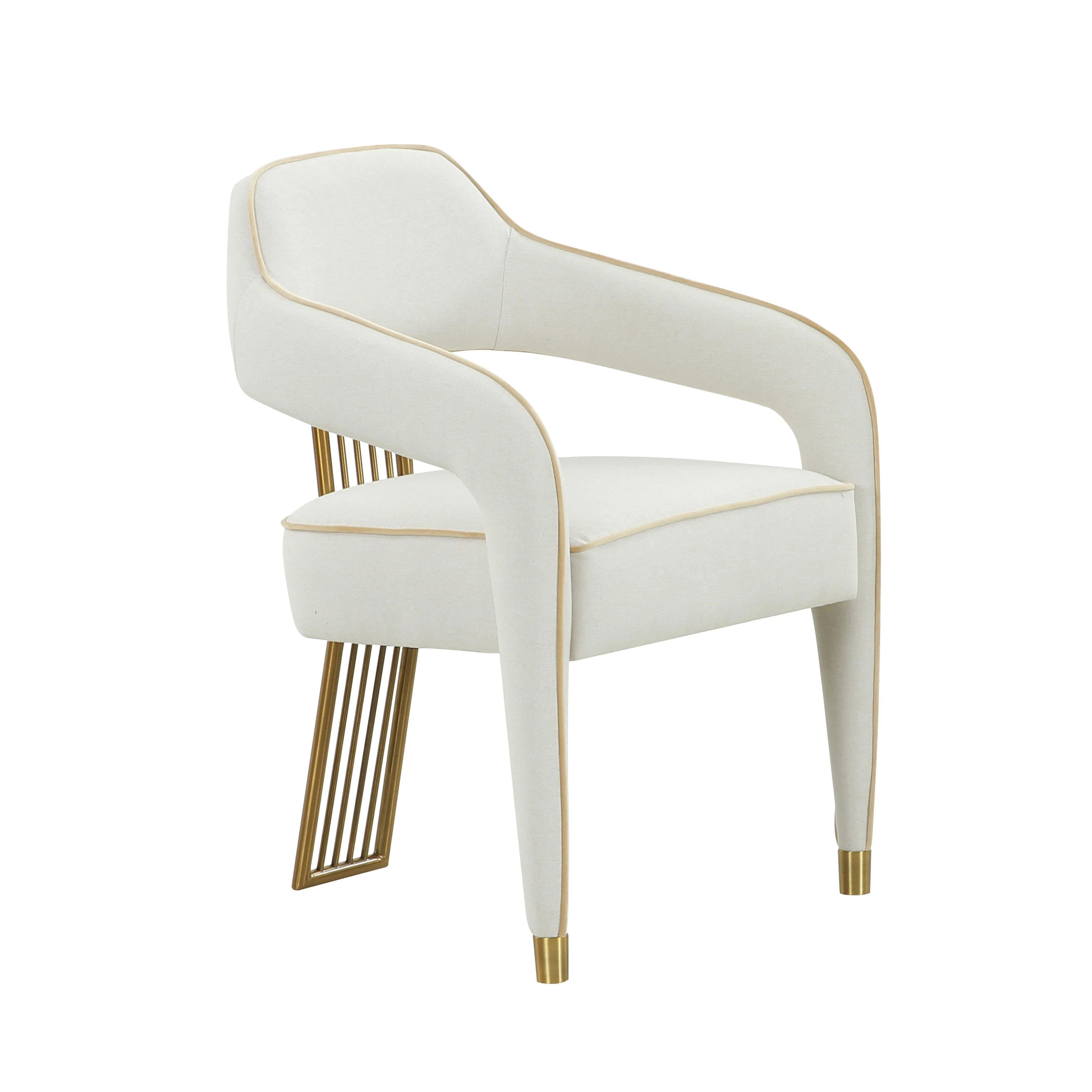 Corralis Cream Linen Dining Chair - Frankwebs