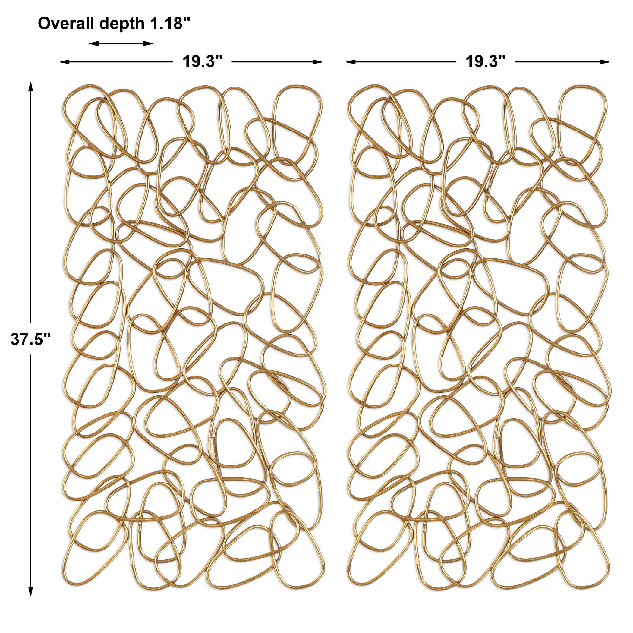 IN THE LOOP GOLD WALL ART SET OF 2 - Frankwebs