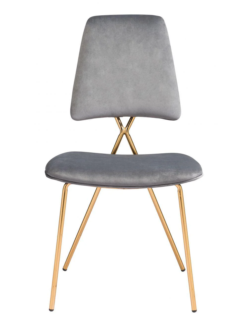Chloe Dining Chair (Set of 2) Gray & Gold - Frankwebs