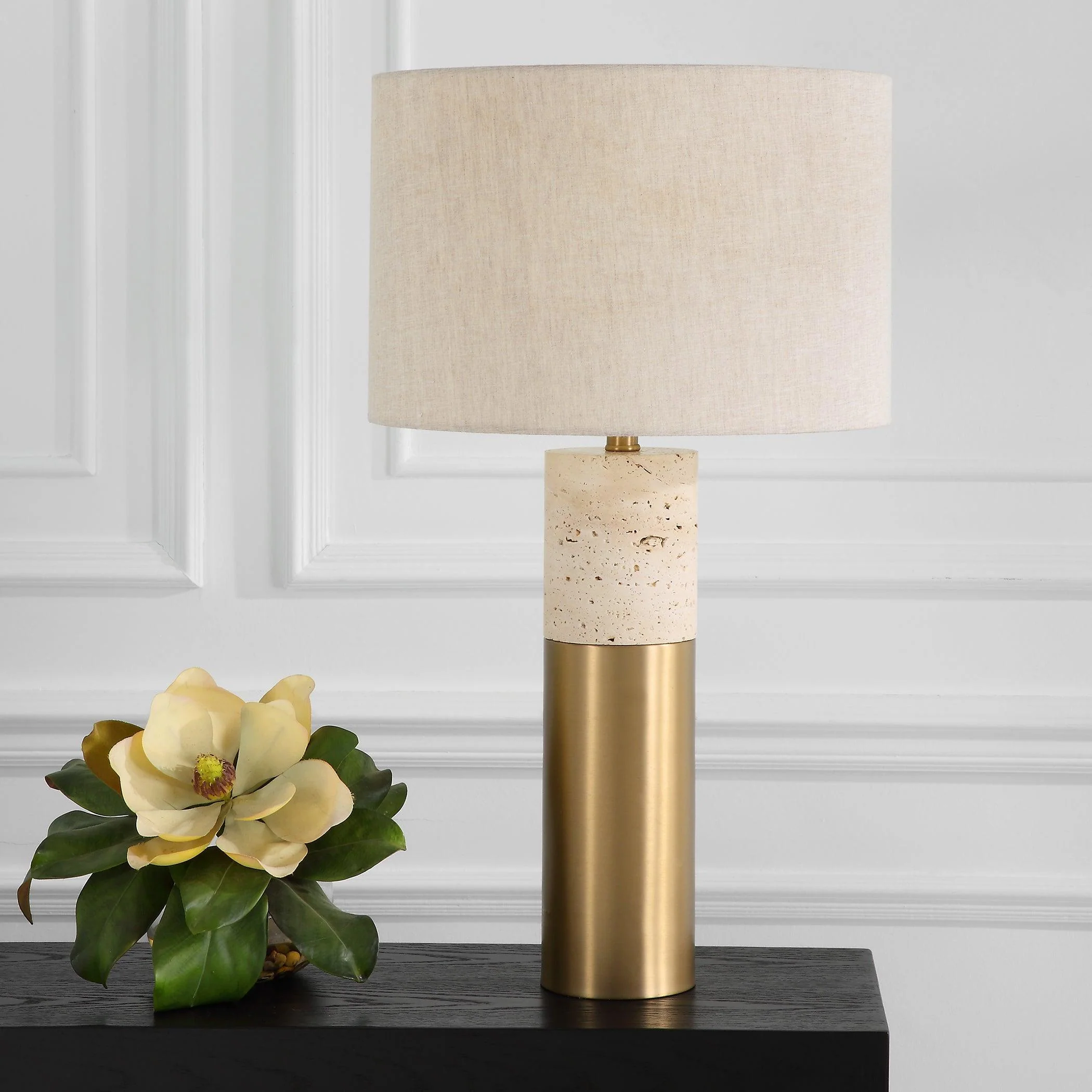 Gravitas Elegant Brass & Stone Lamp - Frankwebs